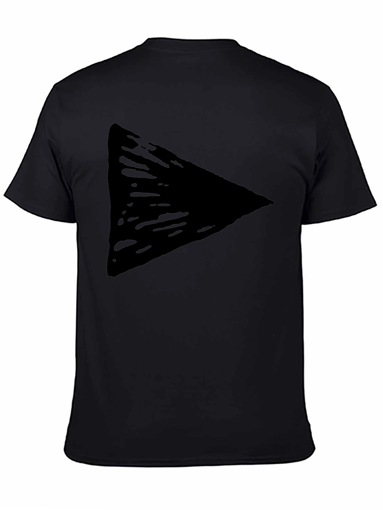 Black Men's Black Triangle Graphic Tee - Casual Style view 4
