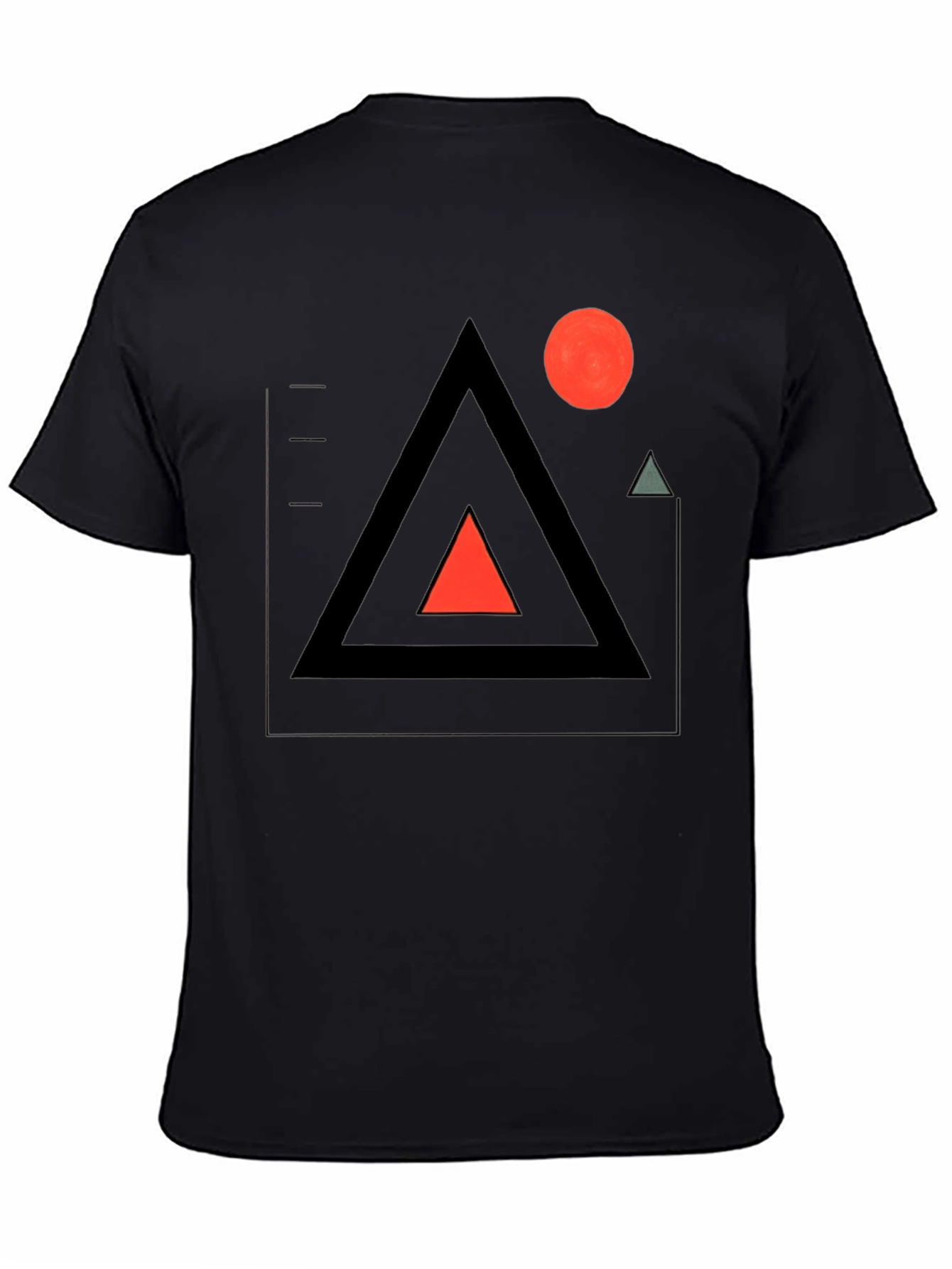 Black Geometric Graphic Tee - Modern Minimalist Design view 4