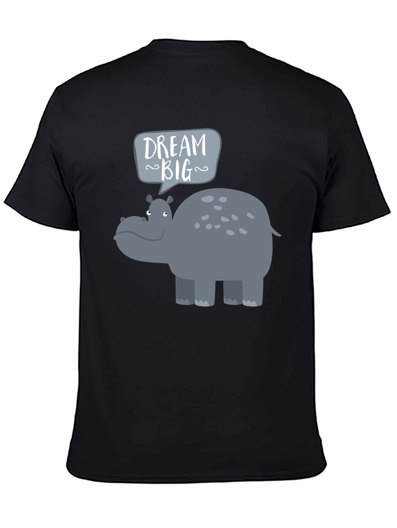 Black Dream Big Hippo Graphic Tee view 4