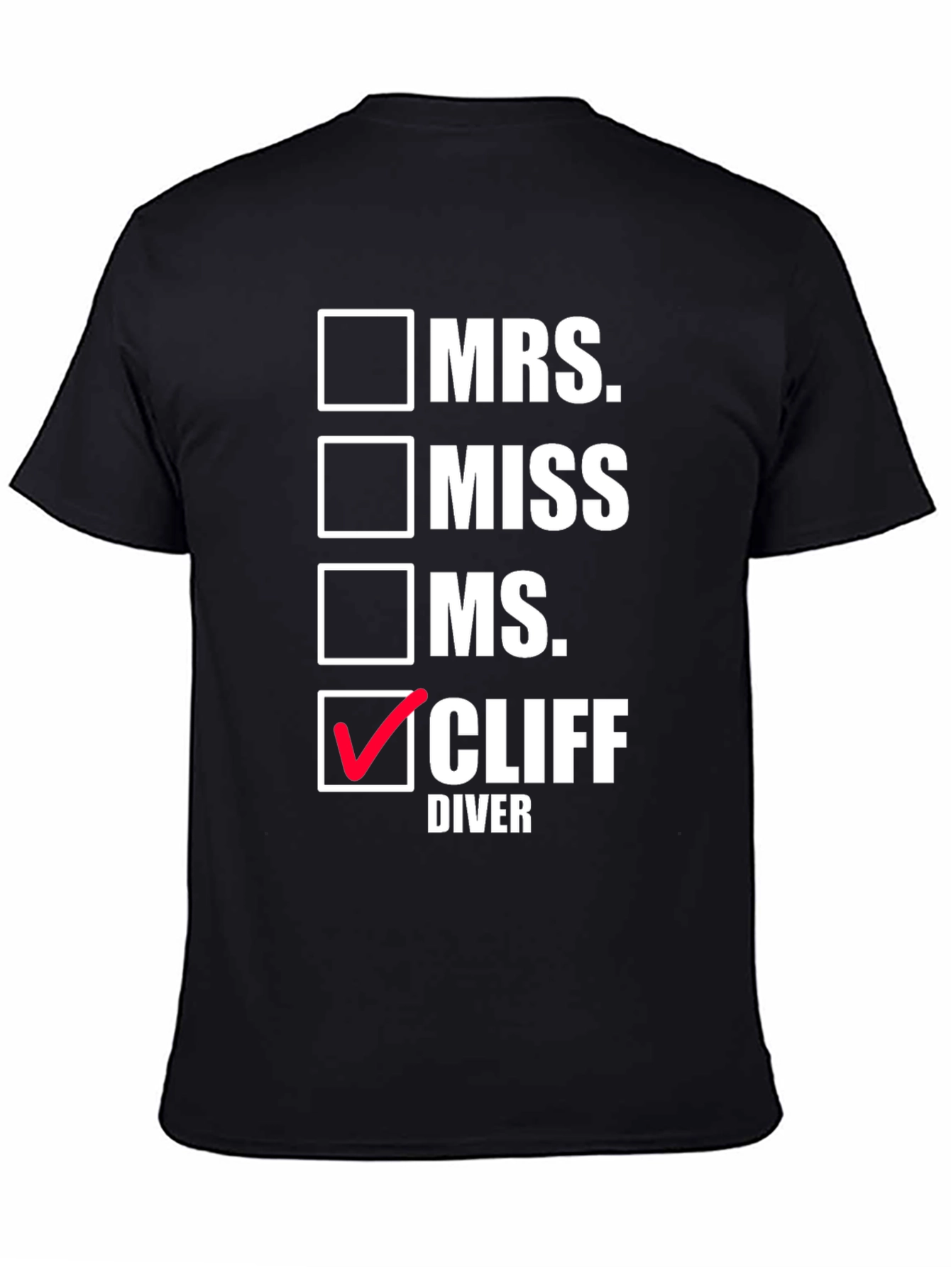 Black Cliff Diver T-Shirt Novelty Graphic Tee view 4