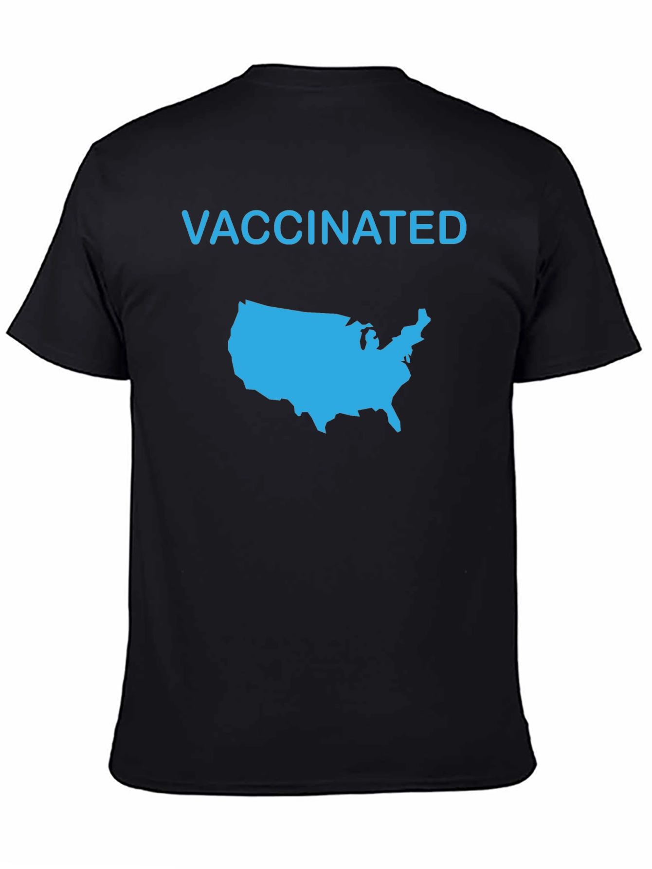 Black Vaccinated USA Map T-Shirt view 4
