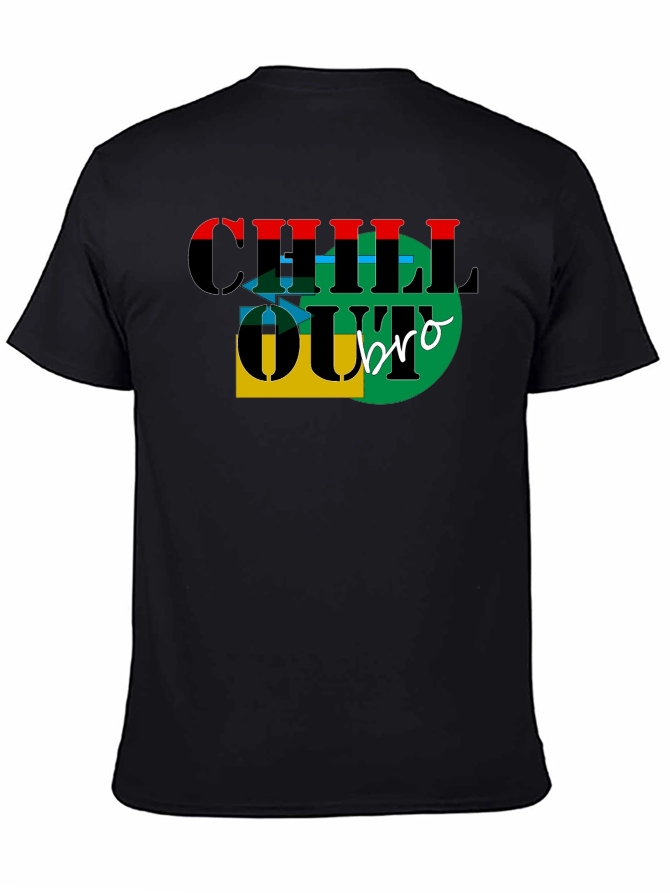 Black Chill Out Bro Graphic T-Shirt view 4
