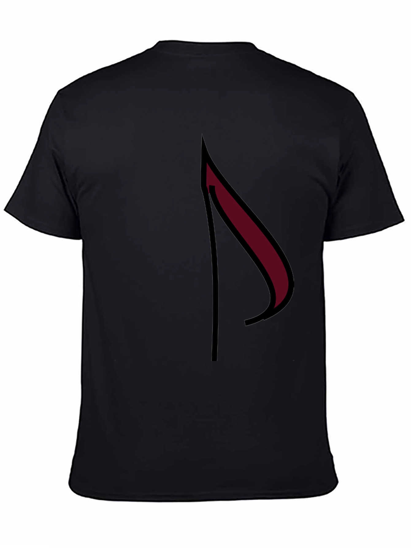 Black Abstract Design Black T-Shirt view 4