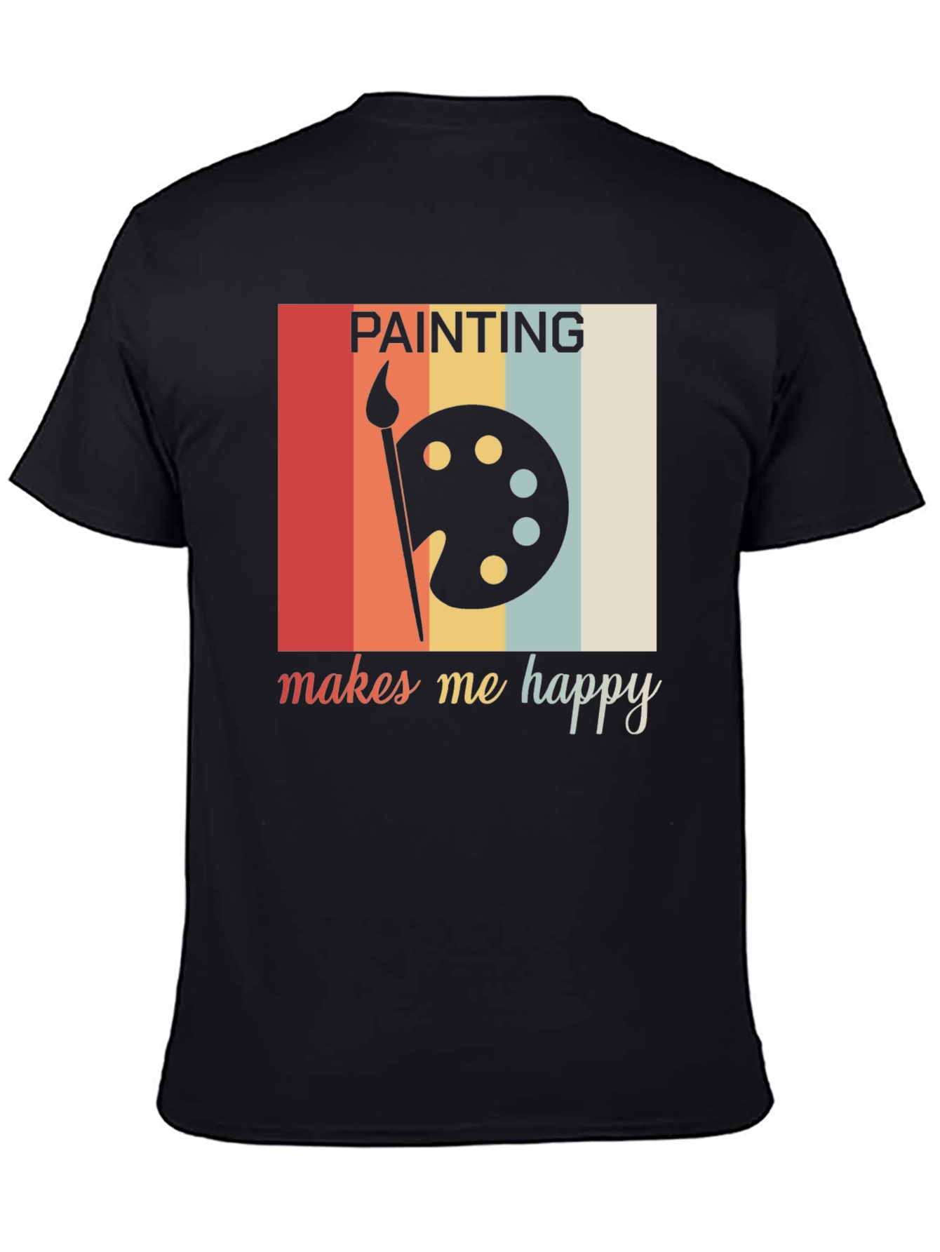 Black Painting Makes Me Happy Graphic Tee view 4