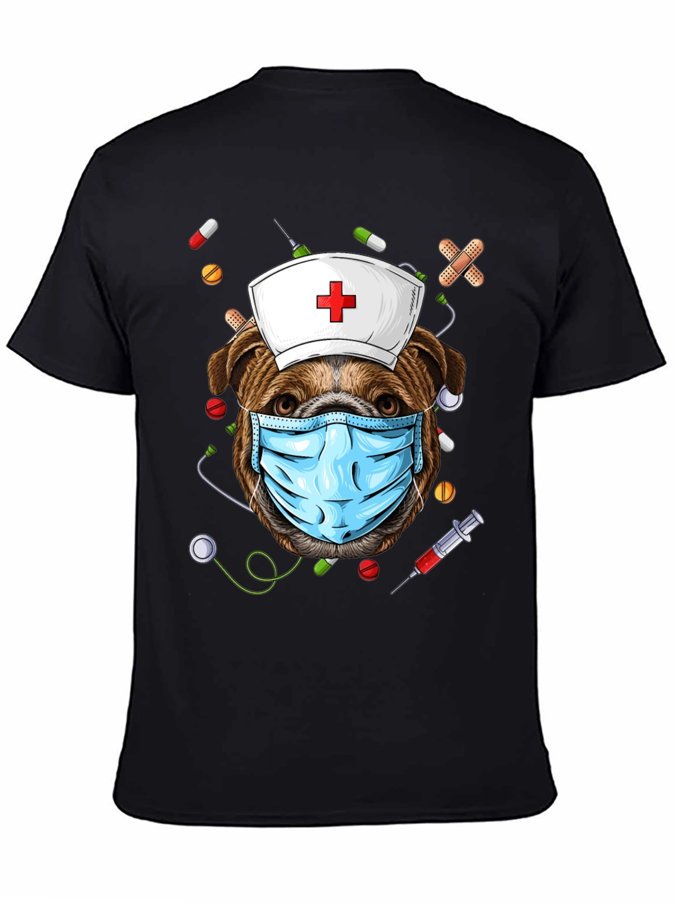 Black Nurse Dog T-Shirt - Healthcare Hero view 4