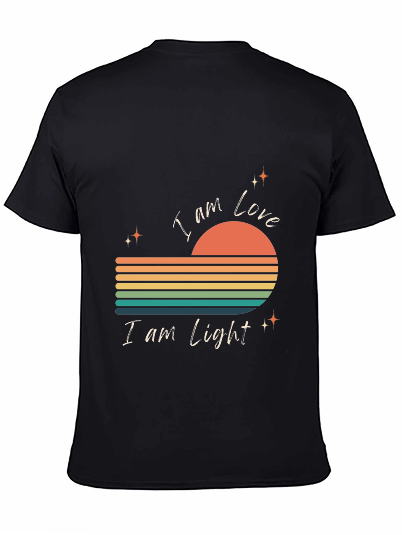 Black I Am Love I Am Light Retro Graphic Tee view 4