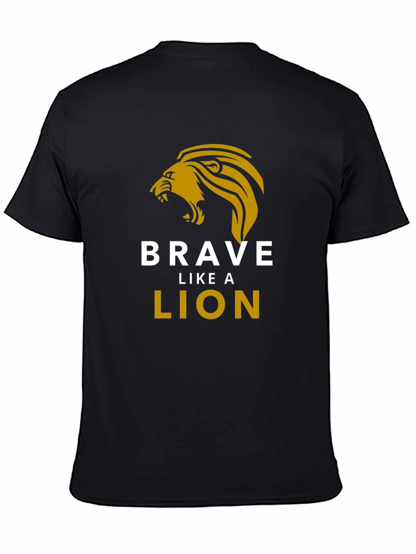 Black Brave Like a Lion Graphic Tee - Black view 4