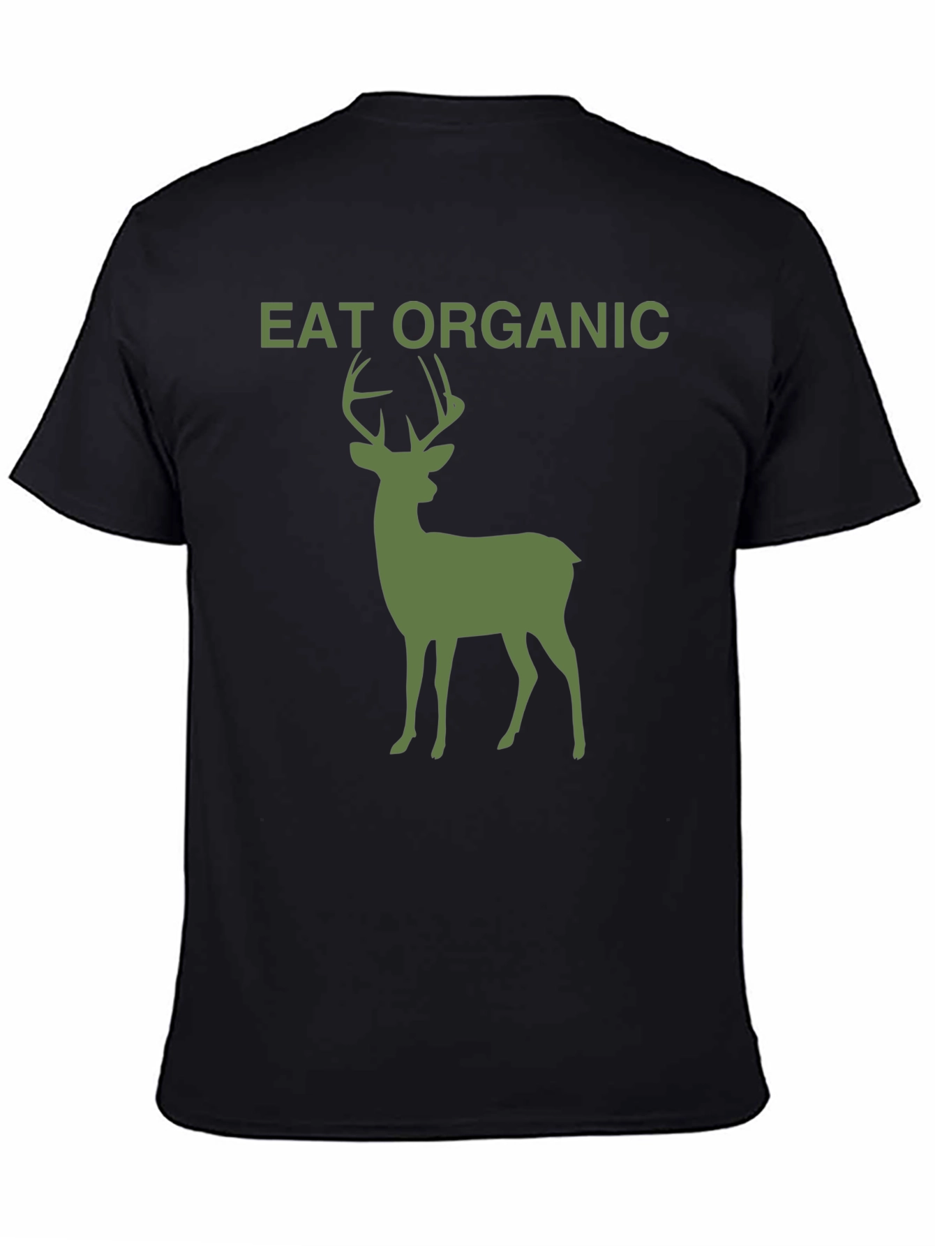 Black Eat Organic Deer Graphic T-Shirt - Black view 4