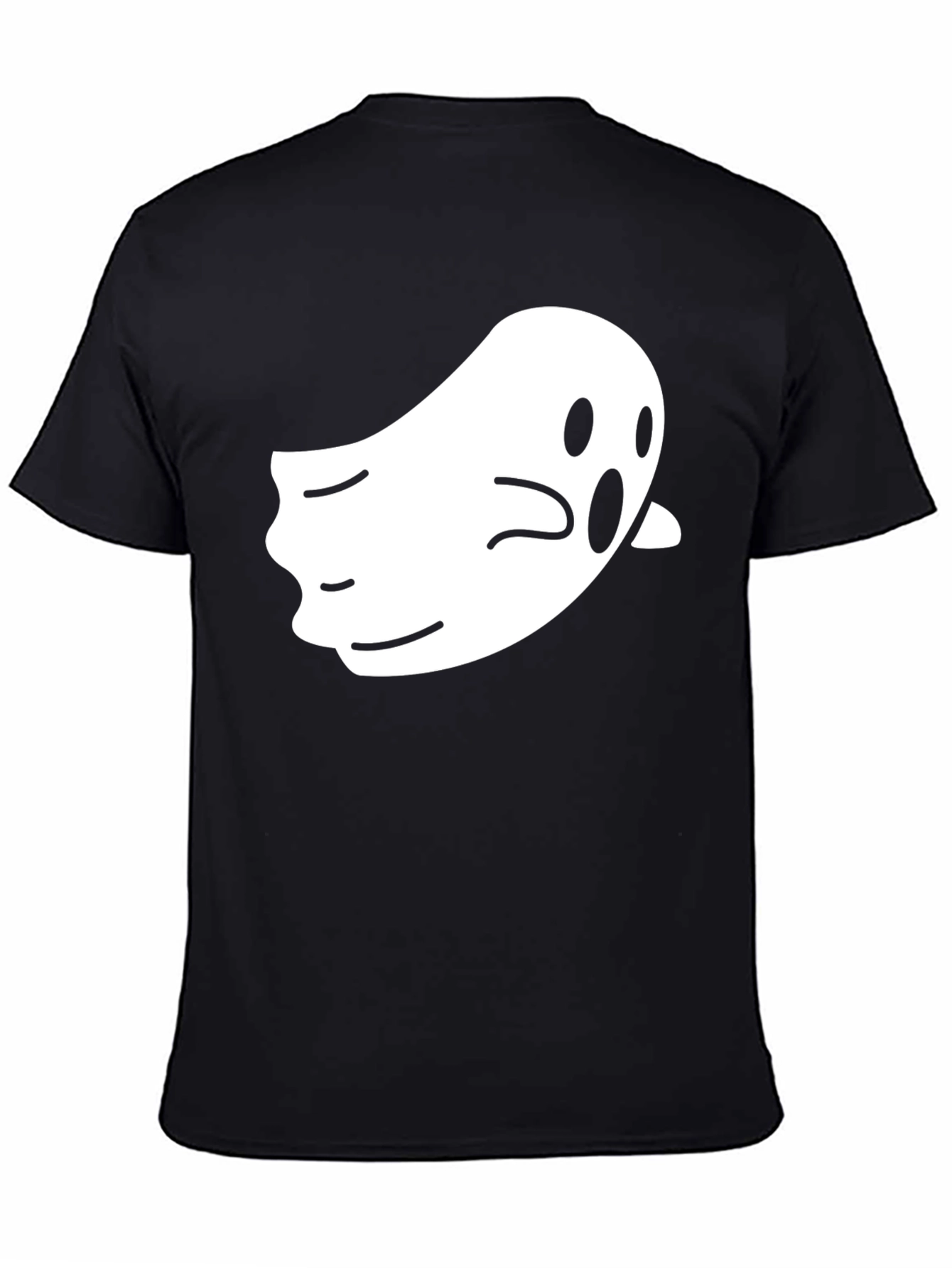 Black Ghost Graphic T-Shirt - Men's Black Halloween Tee view 4