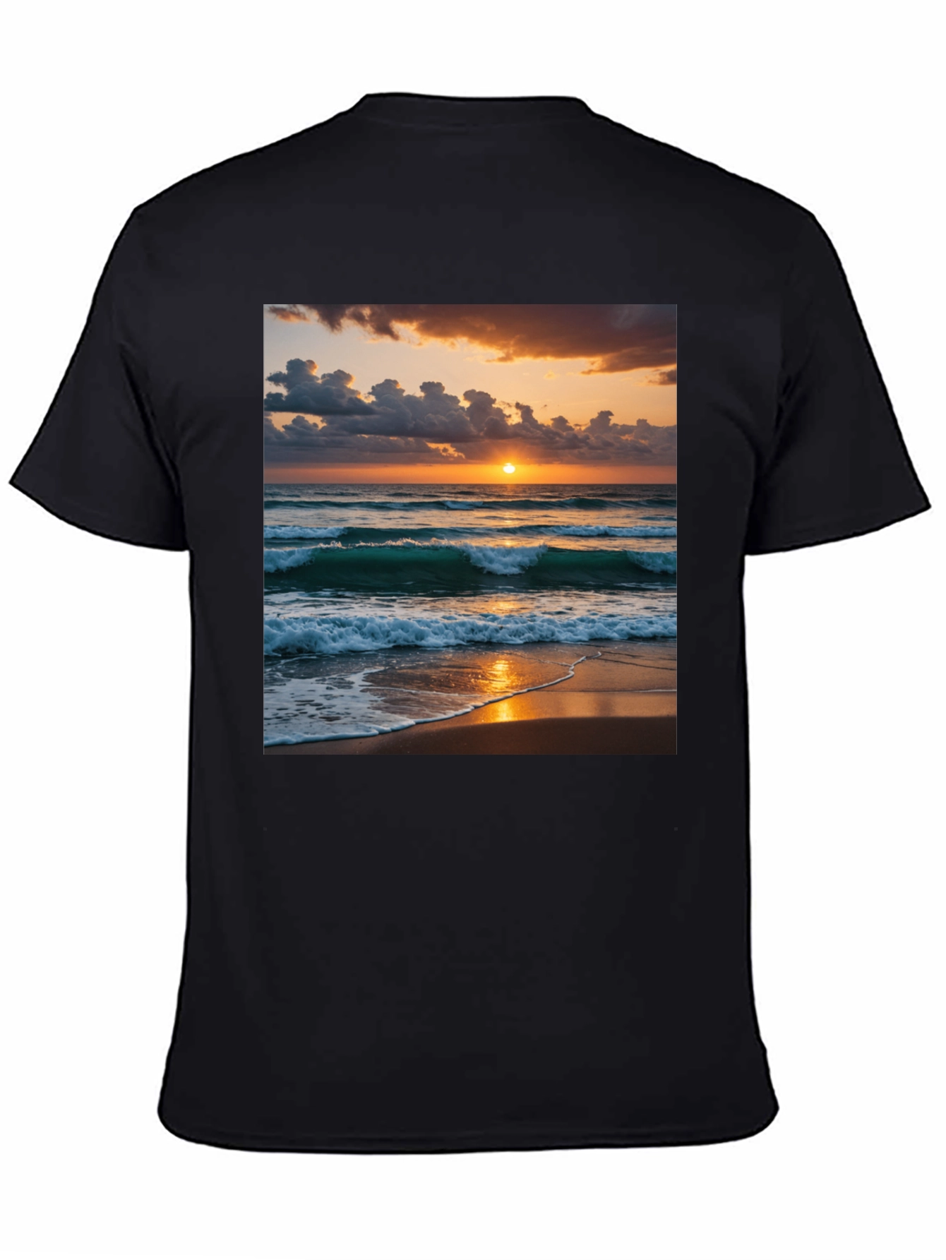 Black Sunset Beach T-Shirt view 4