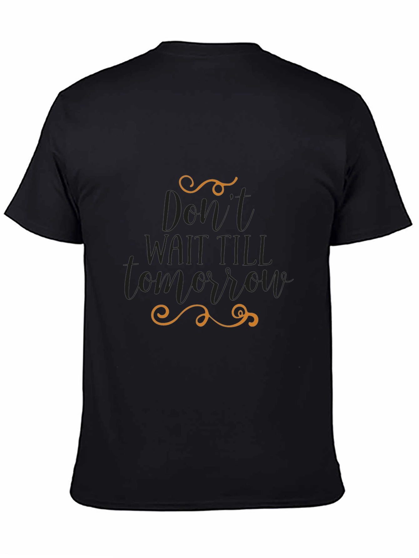 Black Inspirational Men's Black Graphic Tee - Don't Wait view 4