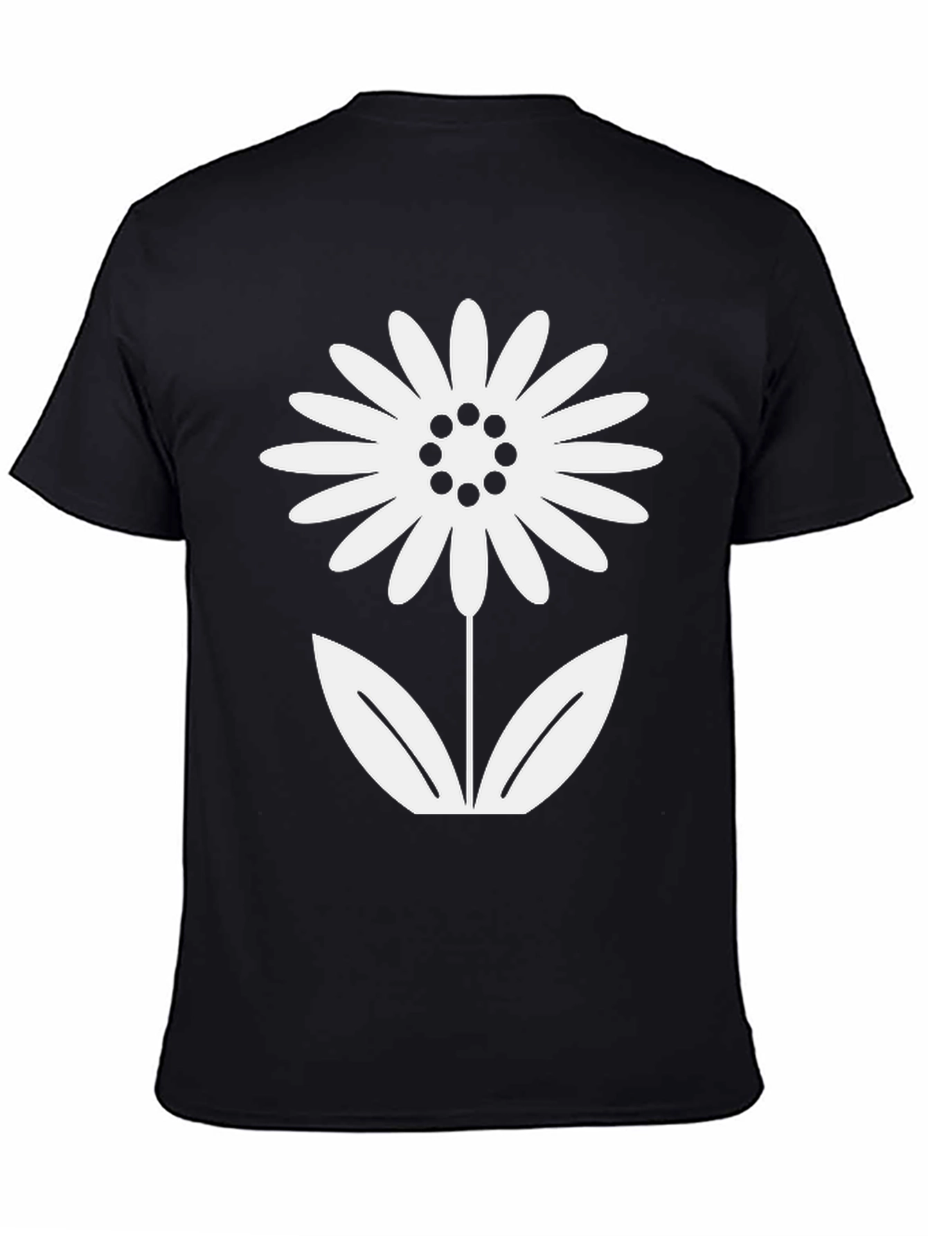 Black Daisy Graphic T-Shirt - Stylish Floral Design view 4