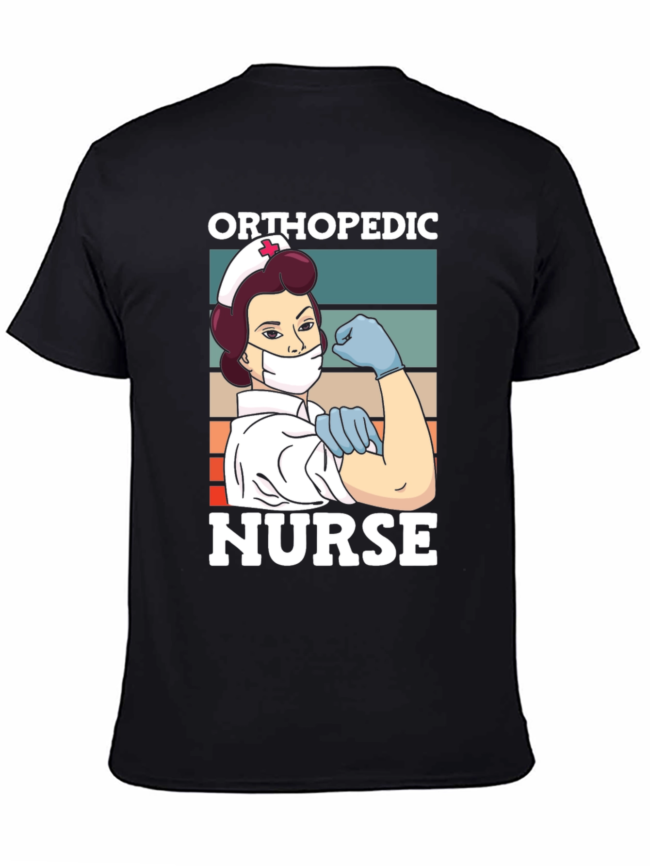 Black Orthopedic Nurse T-Shirt - Strong Woman Graphic Tee view 4