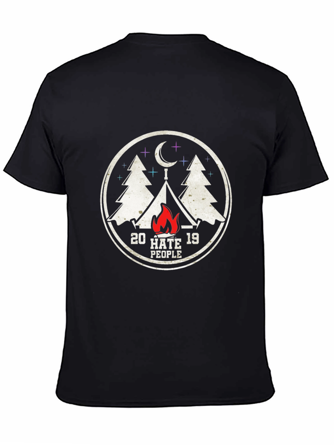 Black 20 Hate 19 People Camping T-Shirt view 4