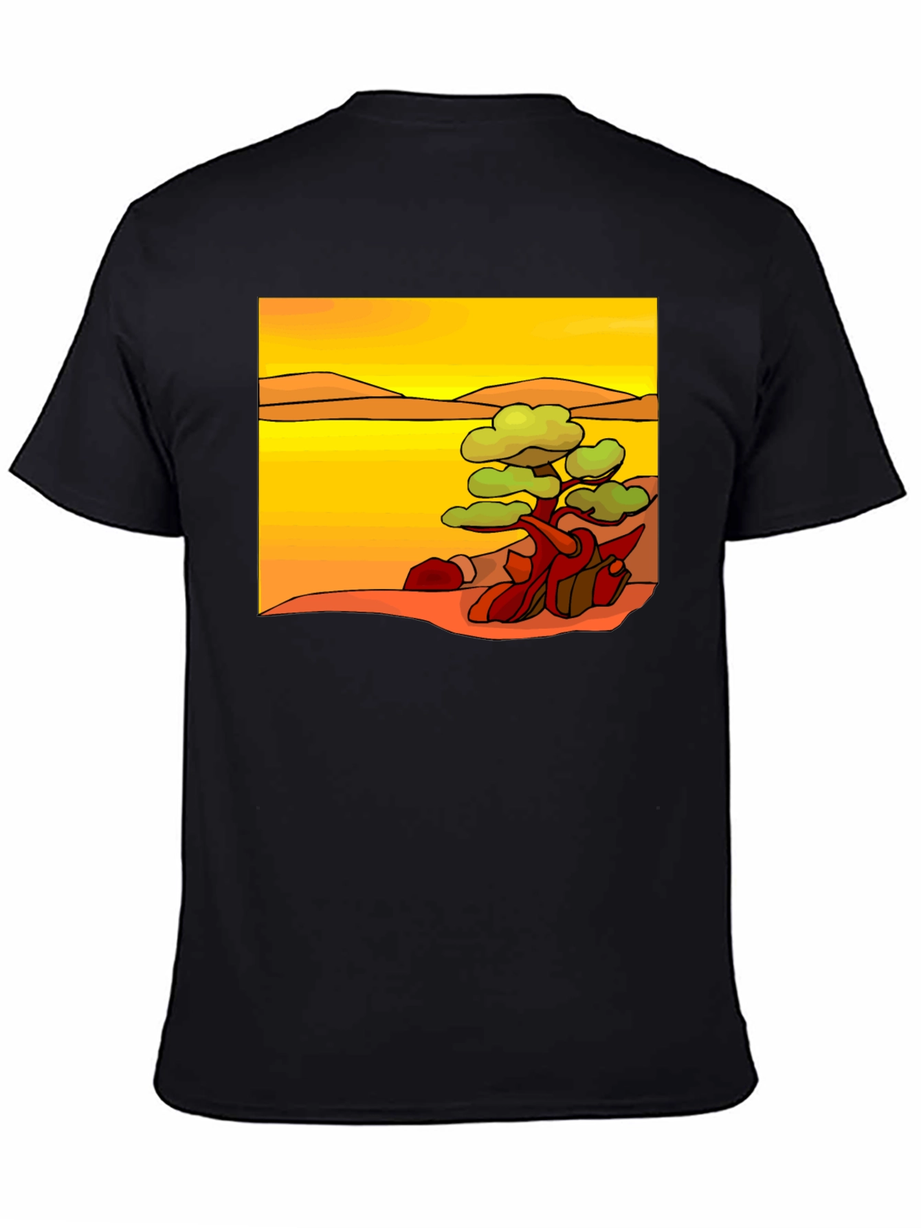 Black Nature Art Print Black T-Shirt view 4