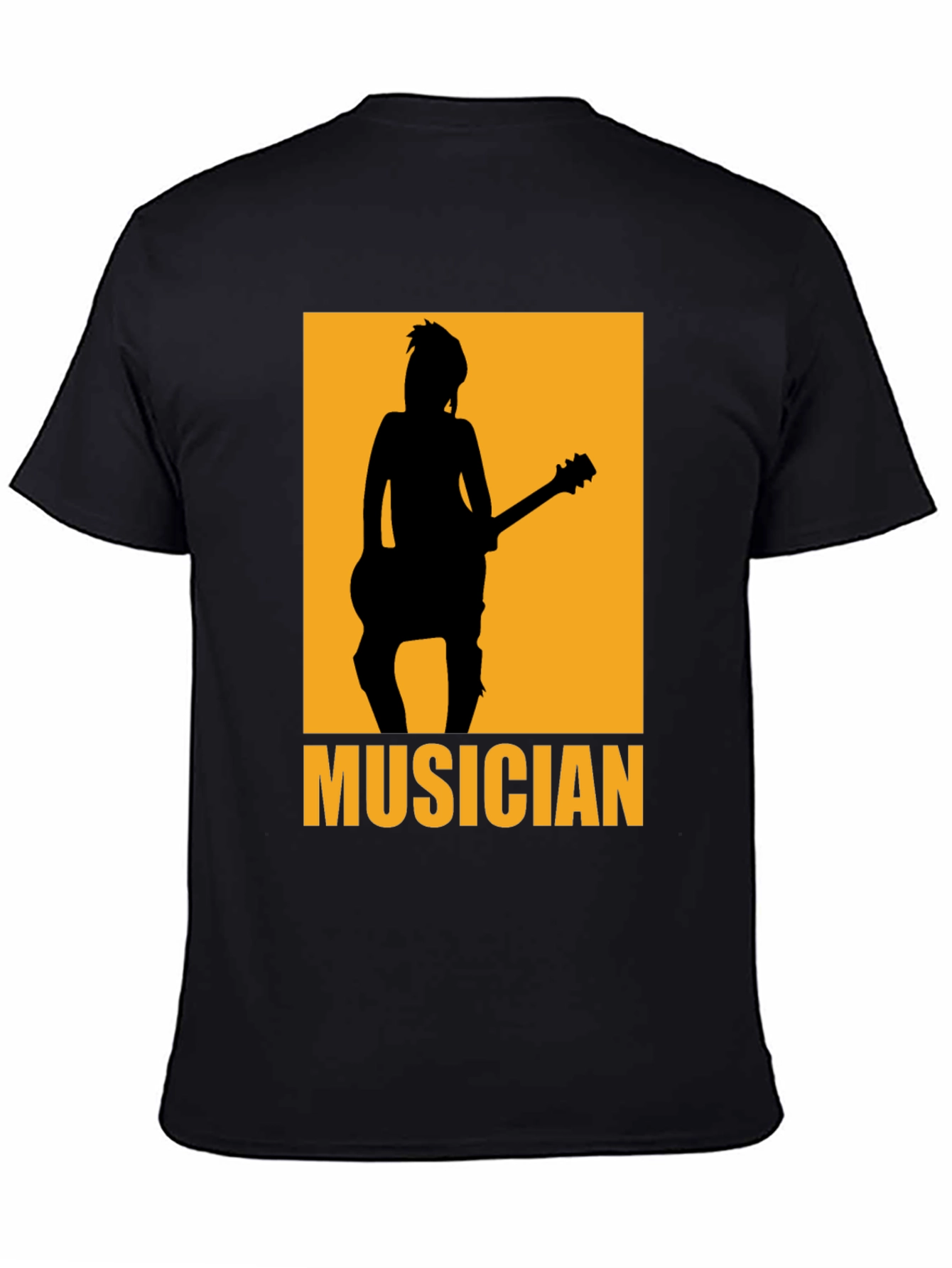 Black Musician Silhouette Graphic T-Shirt - Black view 4