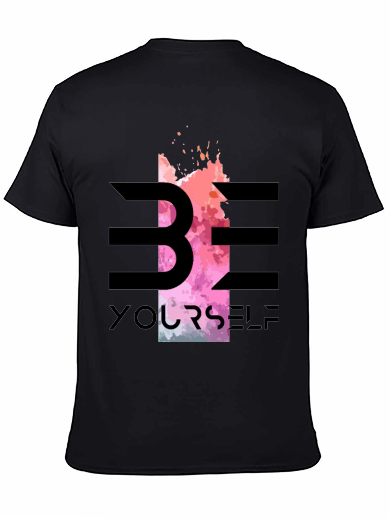 Black Be Yourself Graphic Tee - Stylish Black T-Shirt view 4