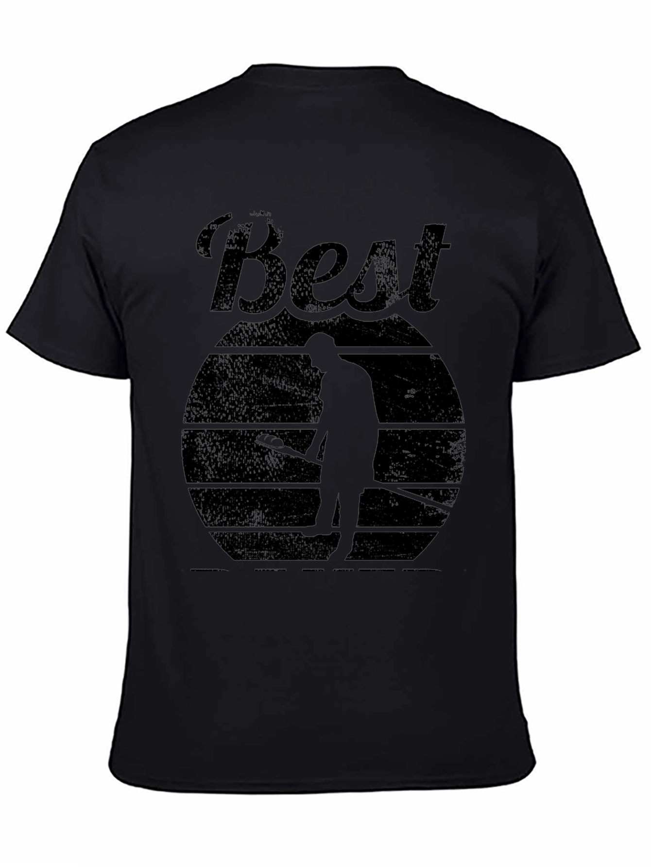 Black Best Curling Ever! Men's Black T-Shirt view 4