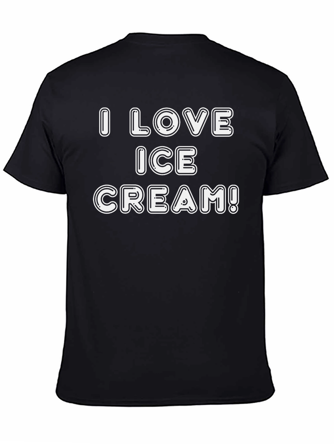 Black I Love Ice Cream! Graphic Tee - Soft Cotton Blend view 4