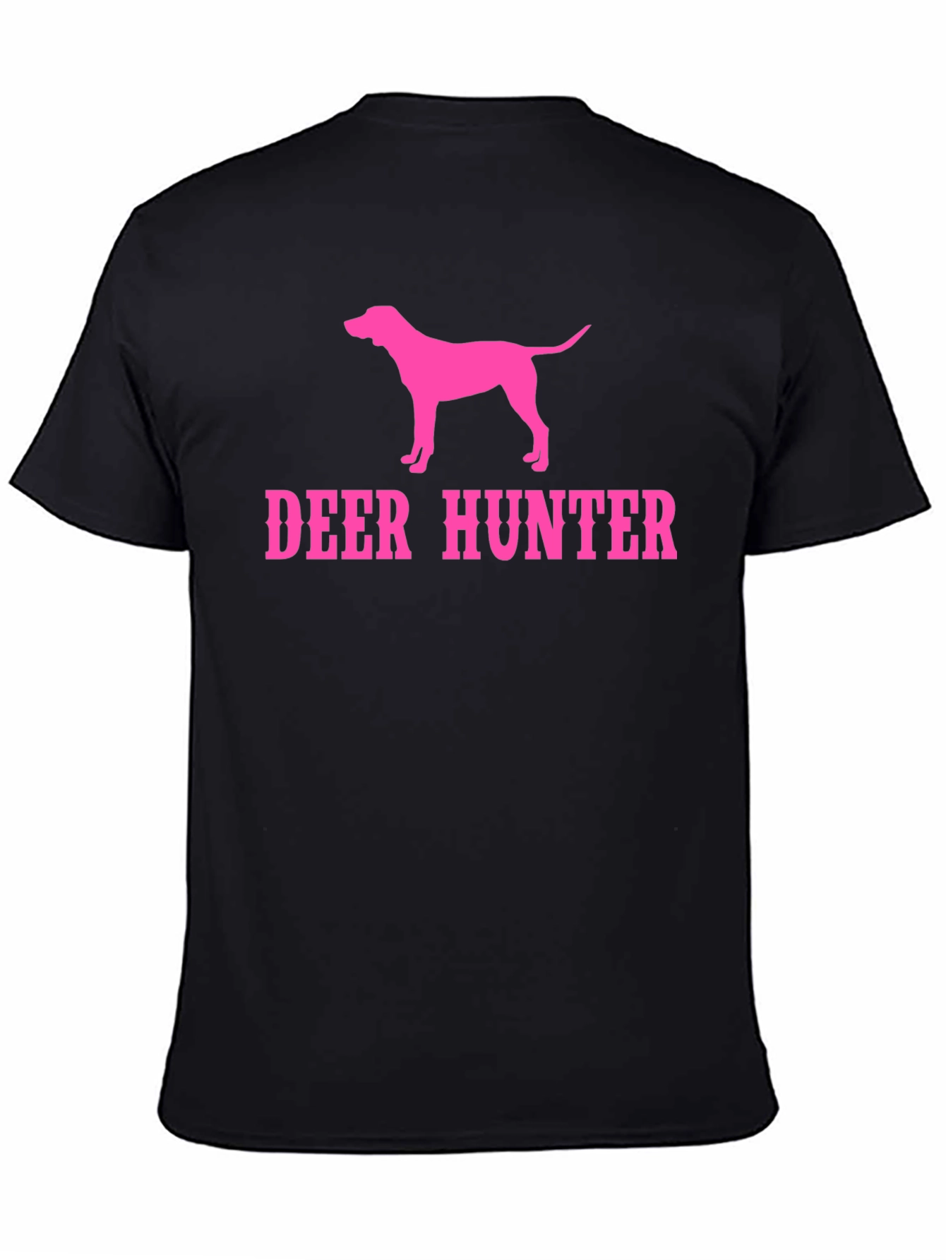 Black Deer Hunter Dog Graphic T-Shirt - Black Tee view 4