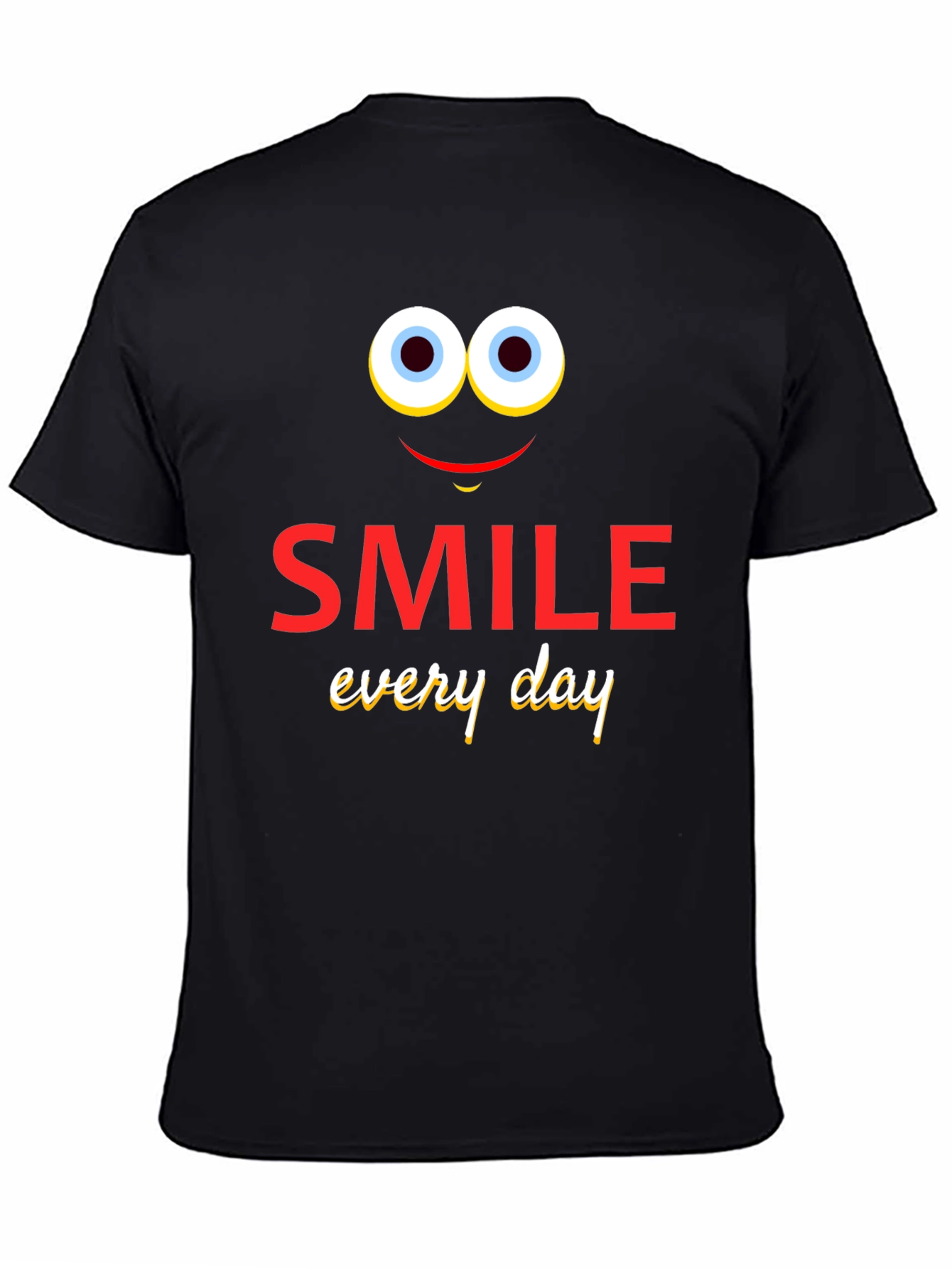 Black Smile Every Day T-Shirt - Fun Graphic Tee view 4