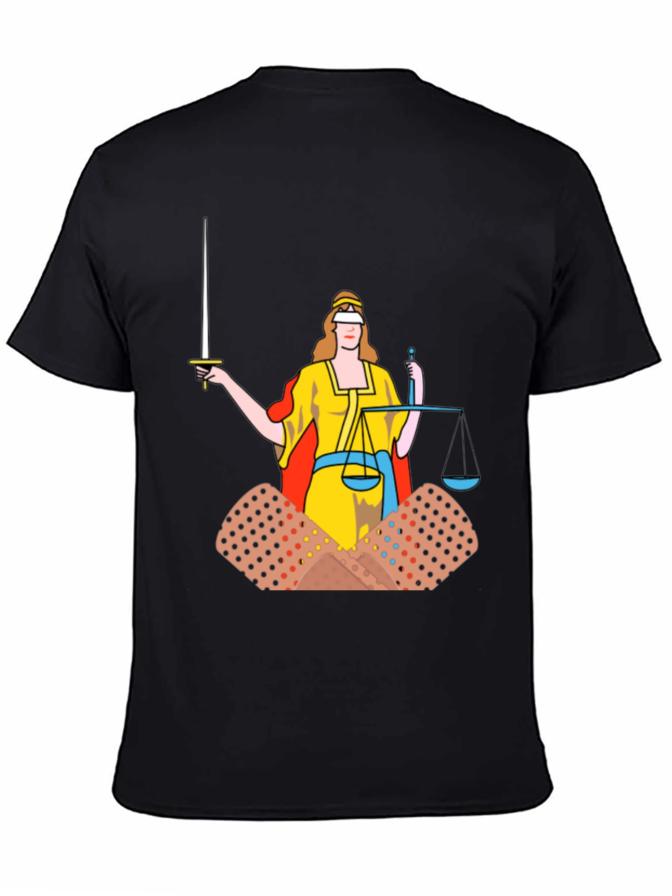 Black Justice T-Shirt: Bandage Edition Black Cotton Tee view 4