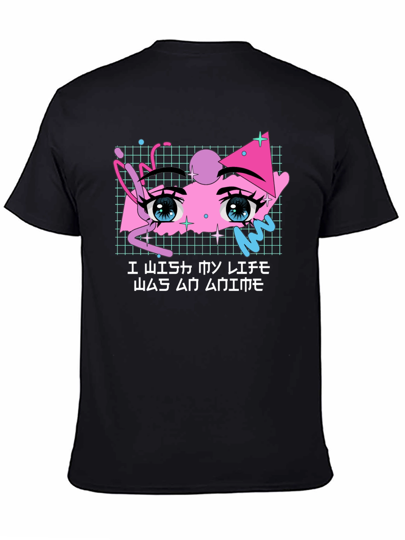 Black Anime Life T-Shirt - Black Graphic Tee view 4
