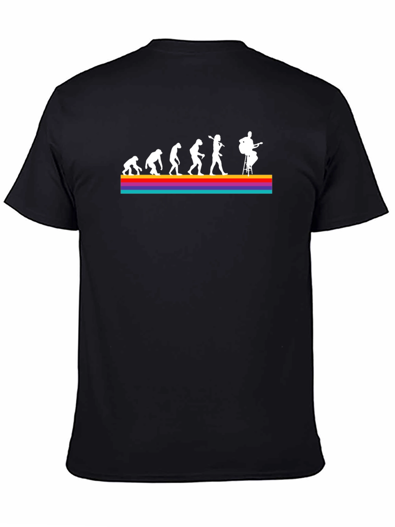 Black Evolution of Music T-Shirt view 4