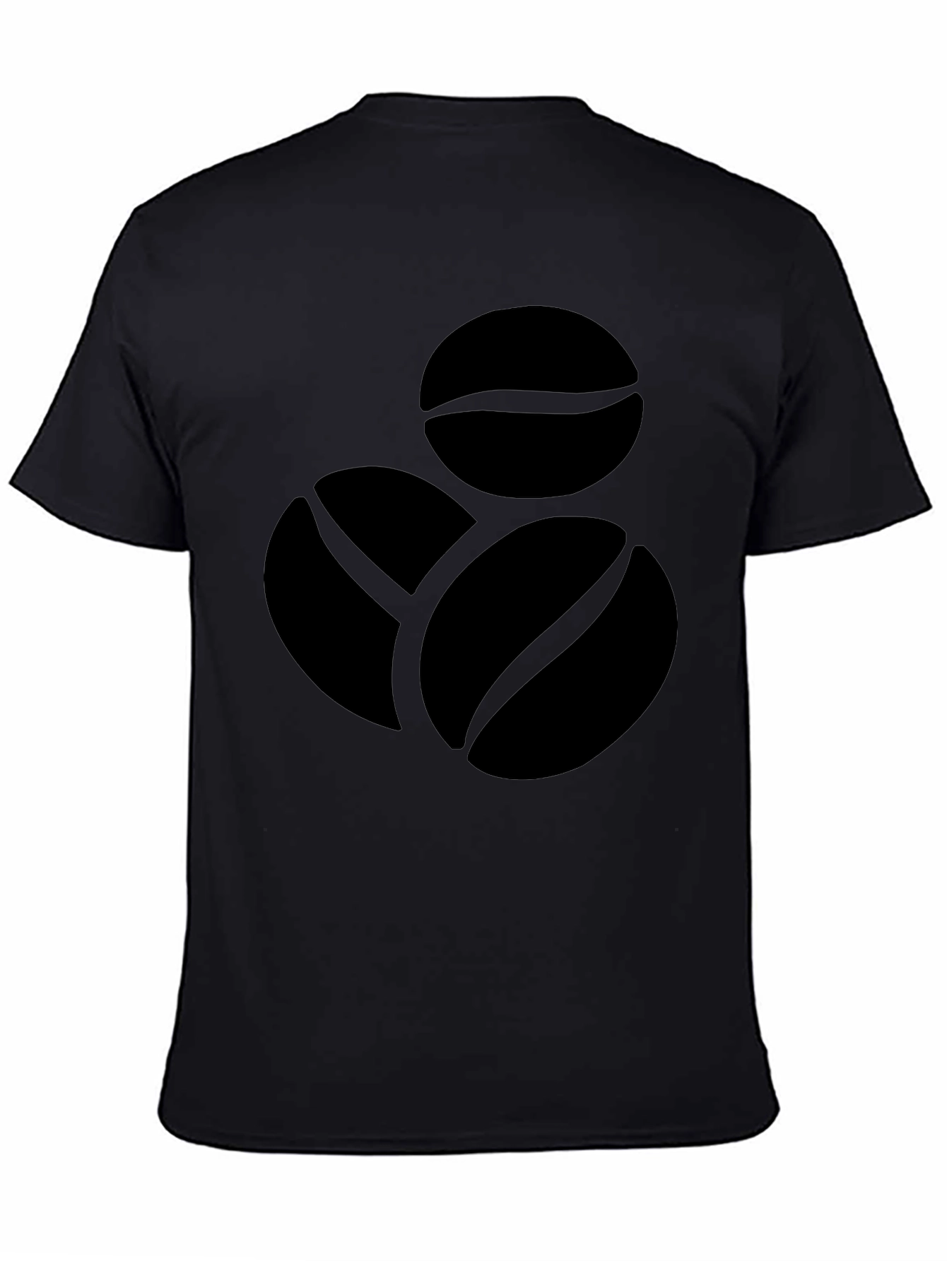 Black Coffee Bean Graphic Tee - Black Cotton Shirt view 4