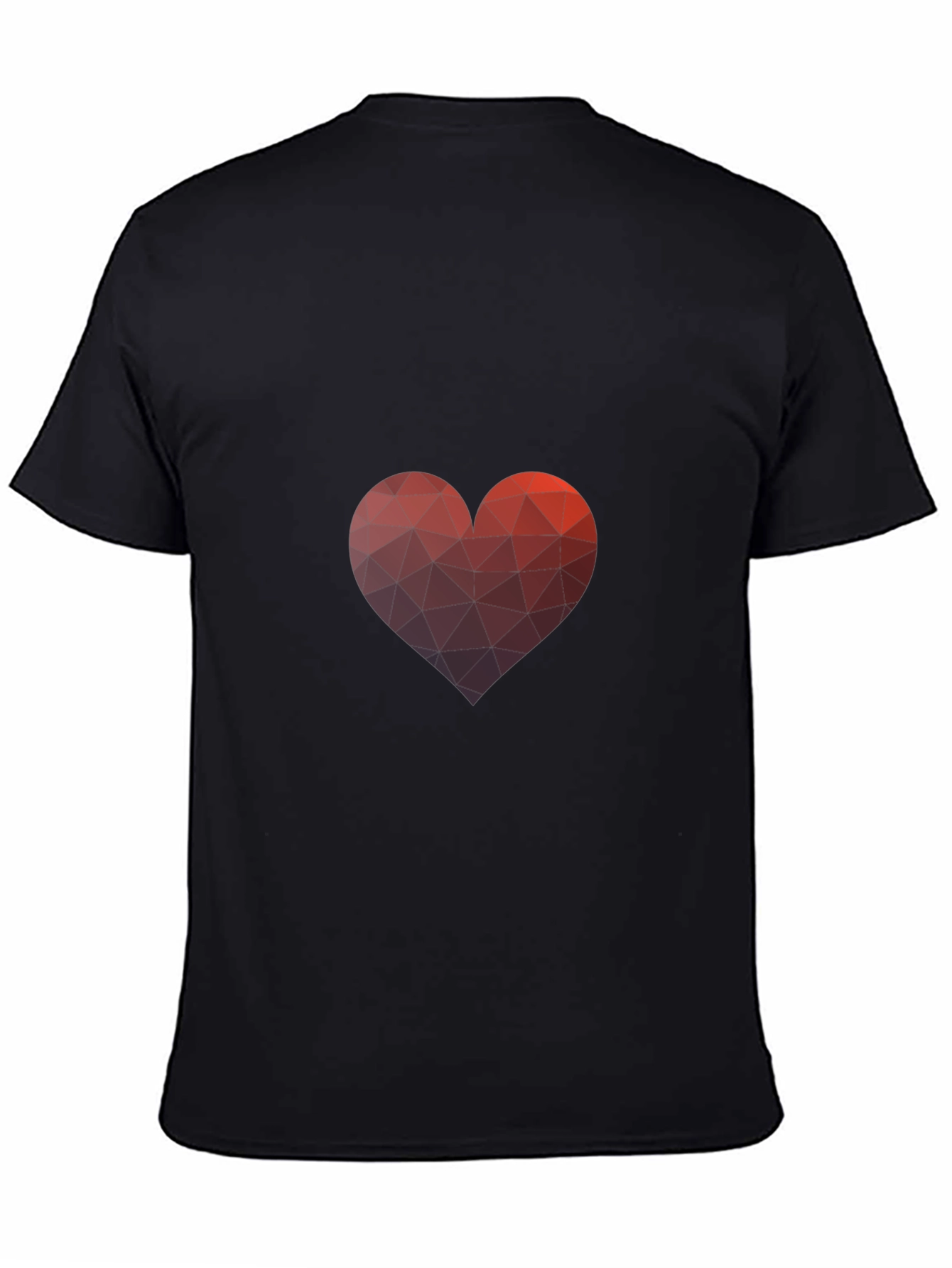 Black Geometric Heart Graphic Black T-Shirt view 4