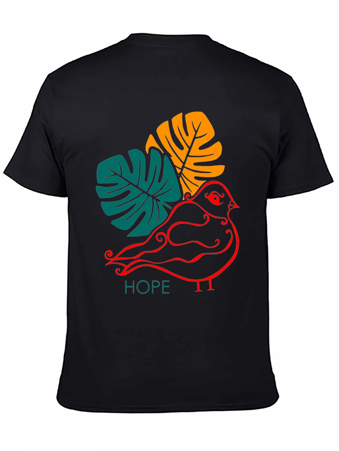 Black Hopeful Bird Graphic Tee - Stylish and Unique view 4