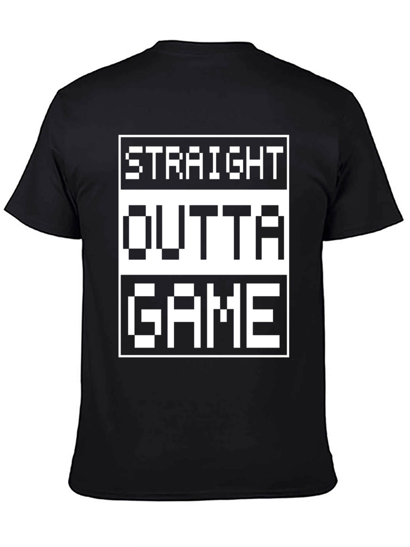 Black Straight Outta Game T-Shirt - Gamer Style view 4