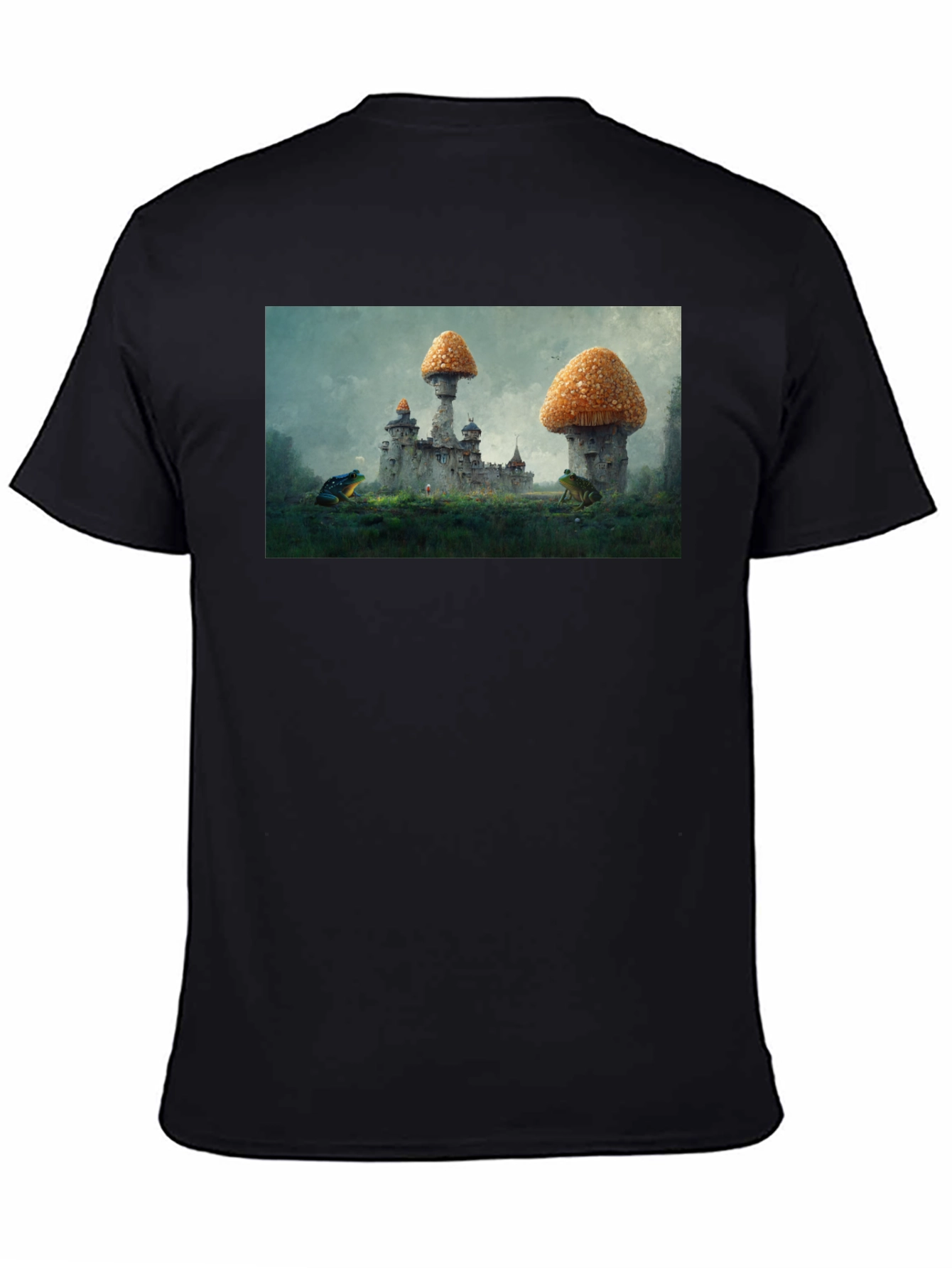 Black Mushroom Castle Black T-Shirt view 4