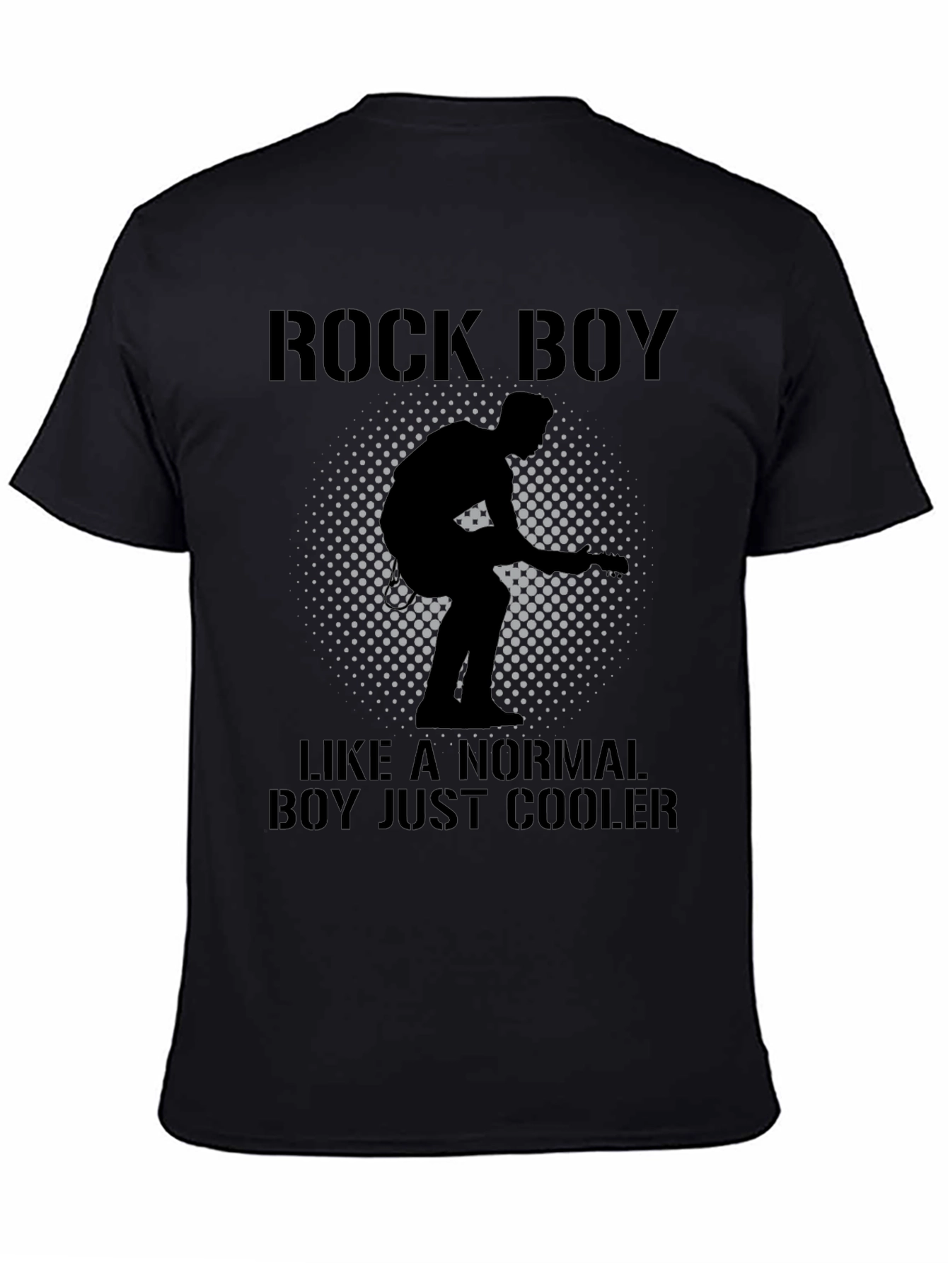 Black Rock Boy Tee - Cool Guitarist Design view 4