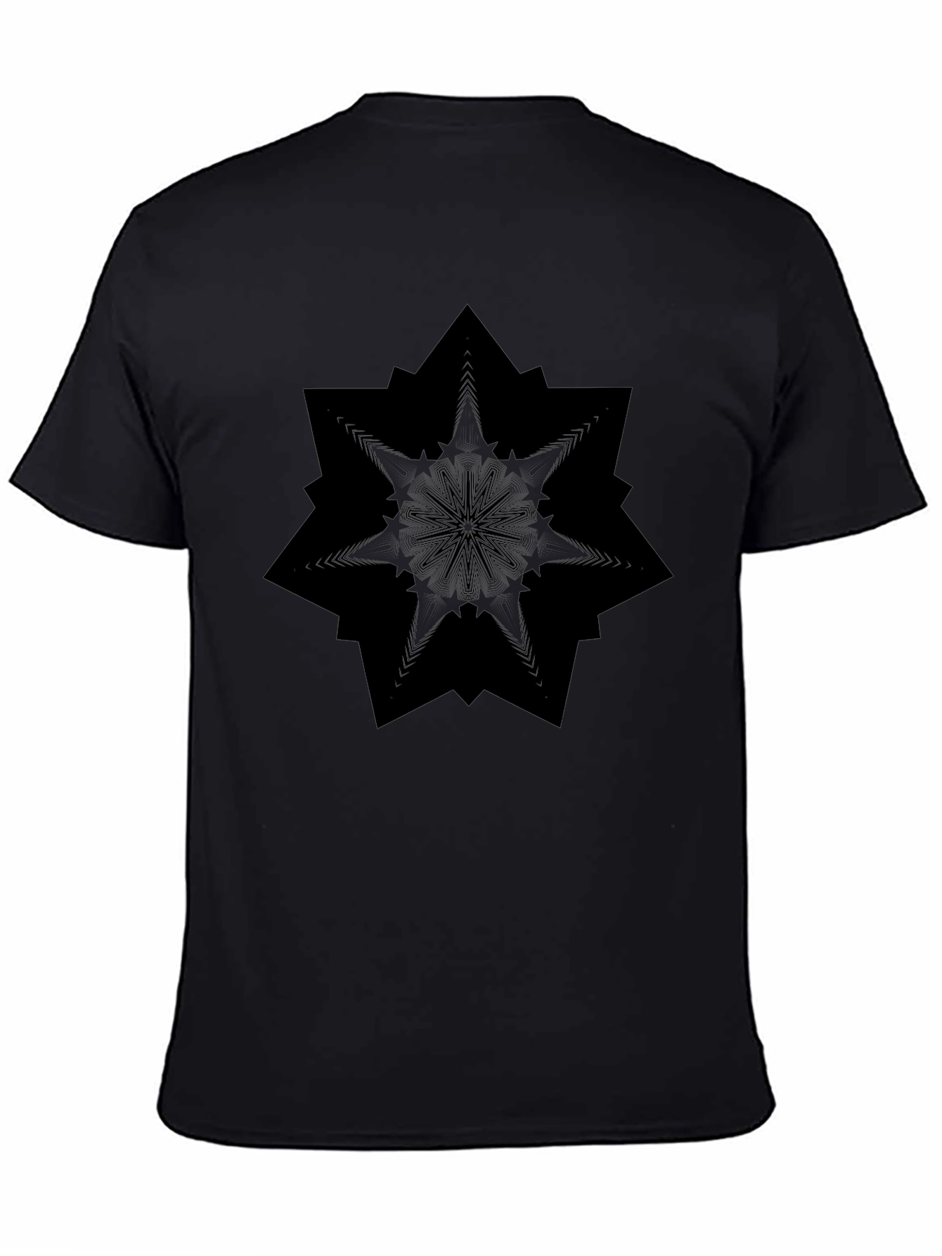 Black Black Geometric Mandala Graphic Tee view 4