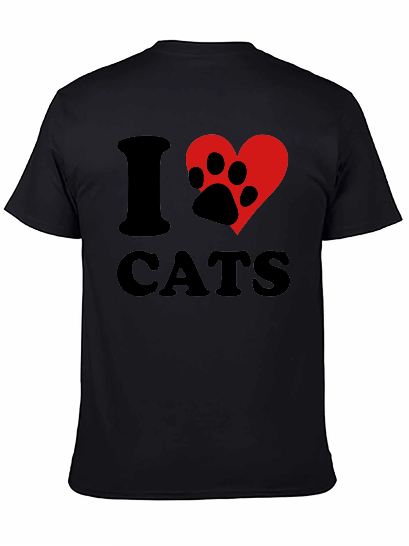 I Heart Cats T-Shirt - Black Cat Lover Tee - 4