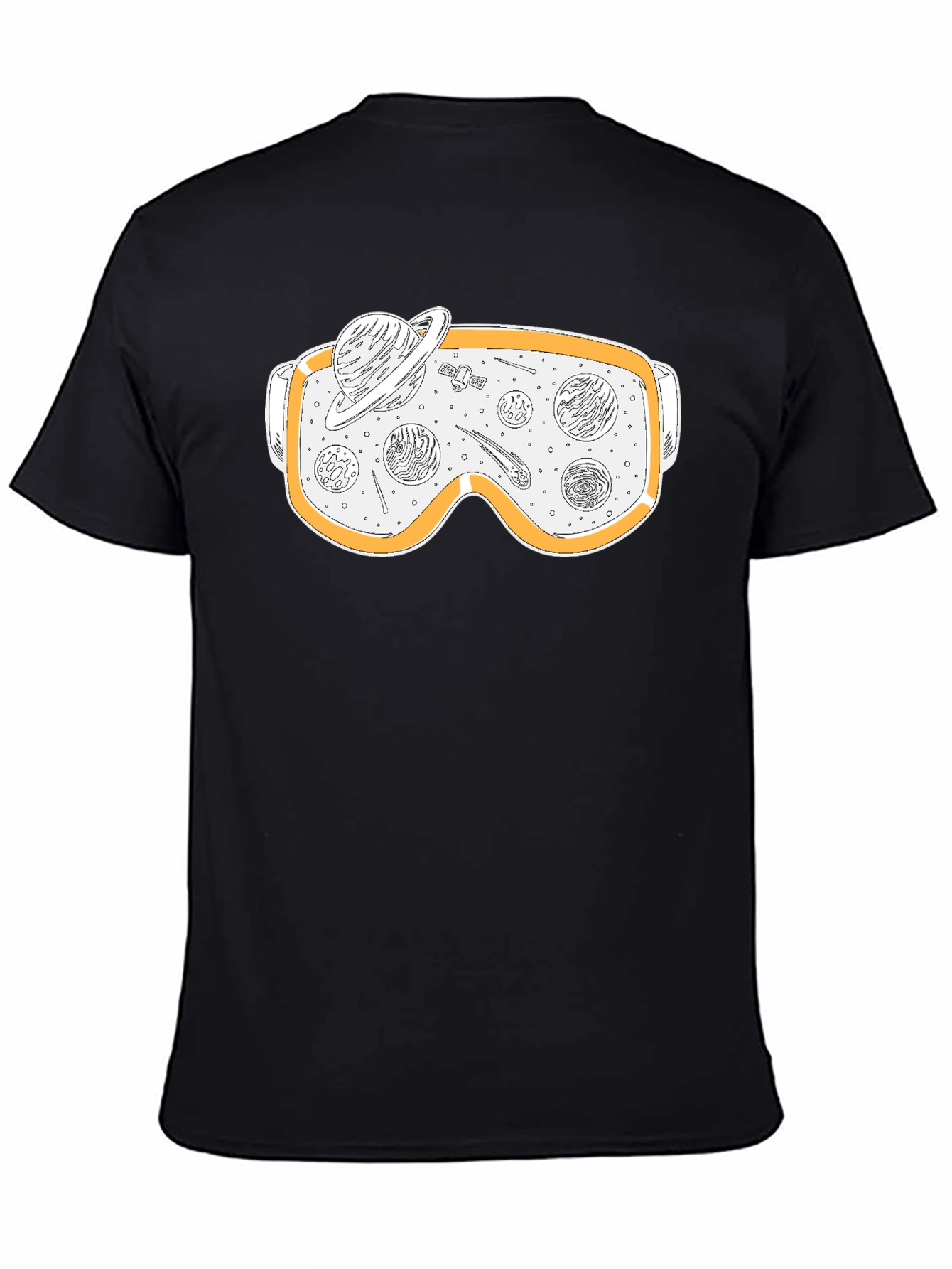 Black Space Goggles Graphic Tee - Black Cotton Blend view 4