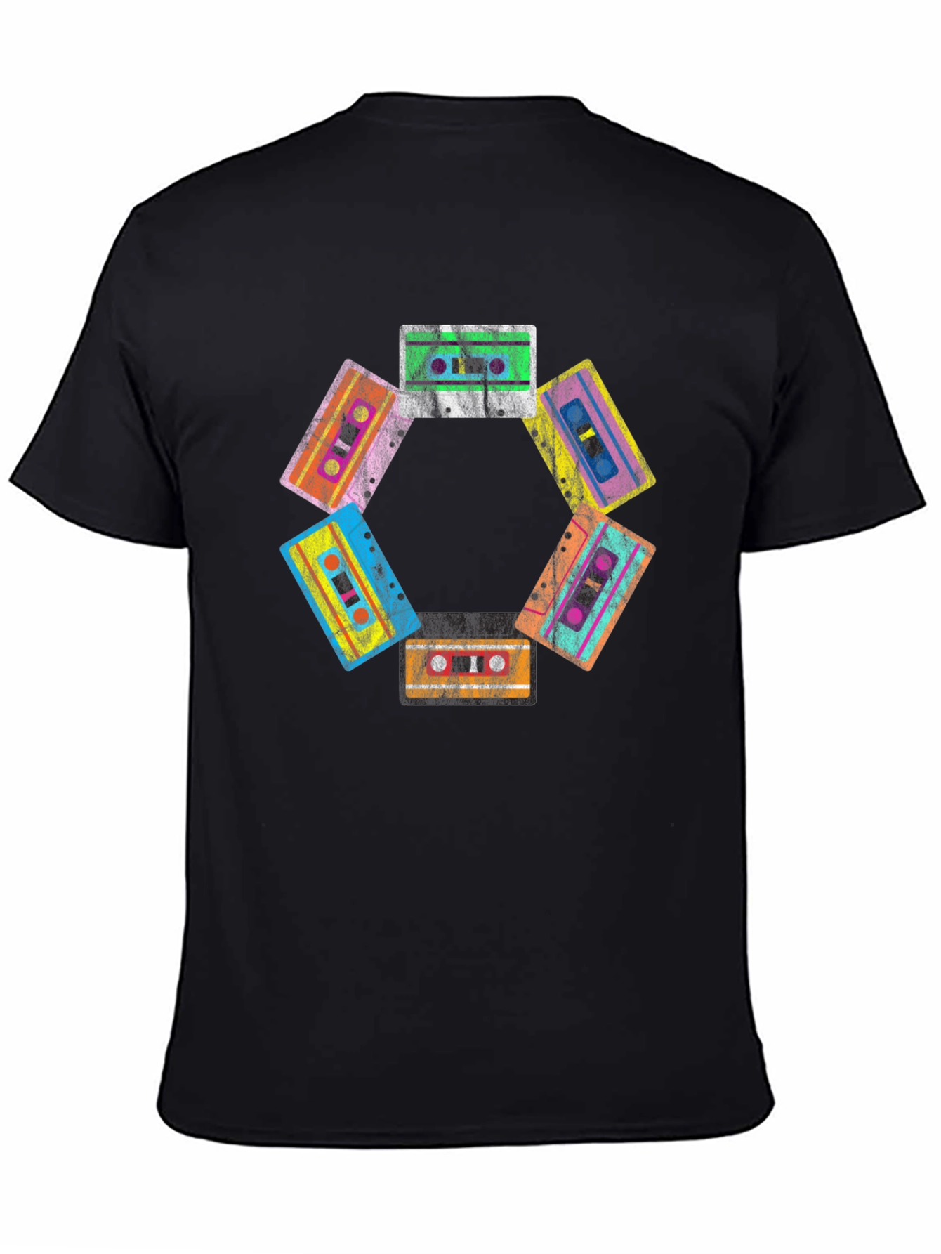 Black Retro Cassette Tape Graphic Tee view 4