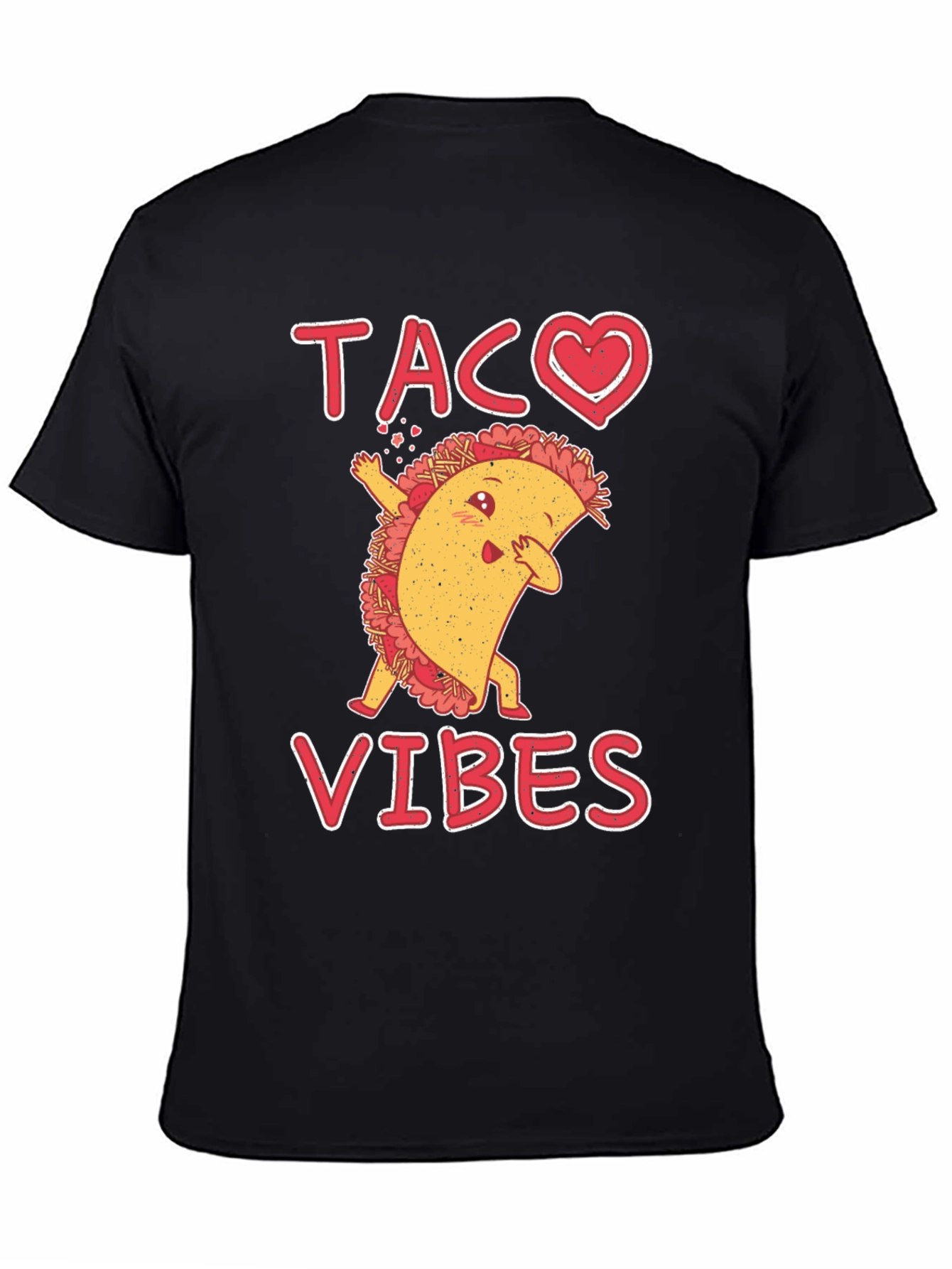 Black Taco Vibes Graphic Tee - Funny Dabbing Taco Shirt view 4