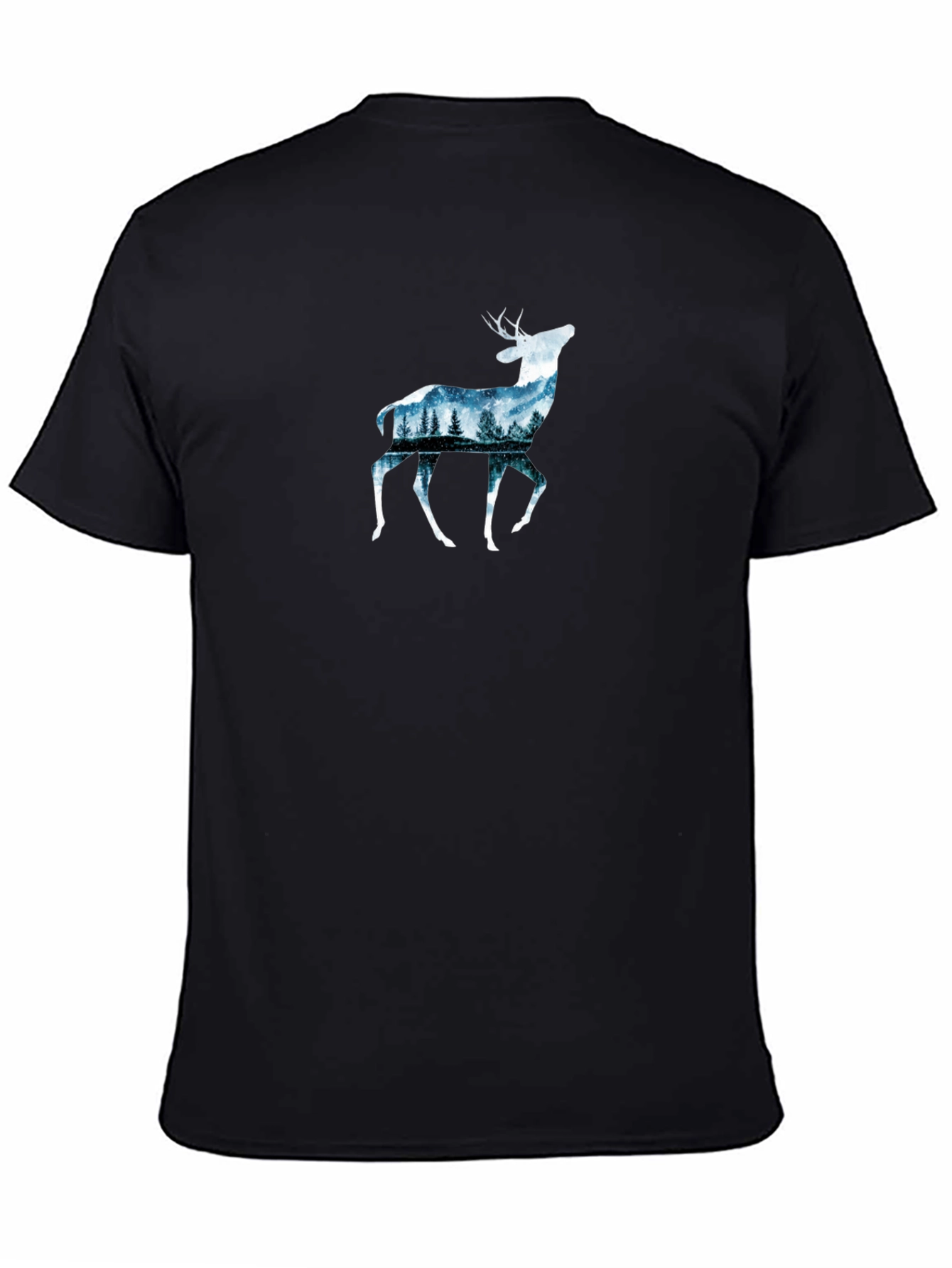 Black Deer Forest Graphic Tee - Nature Inspired Design view 4