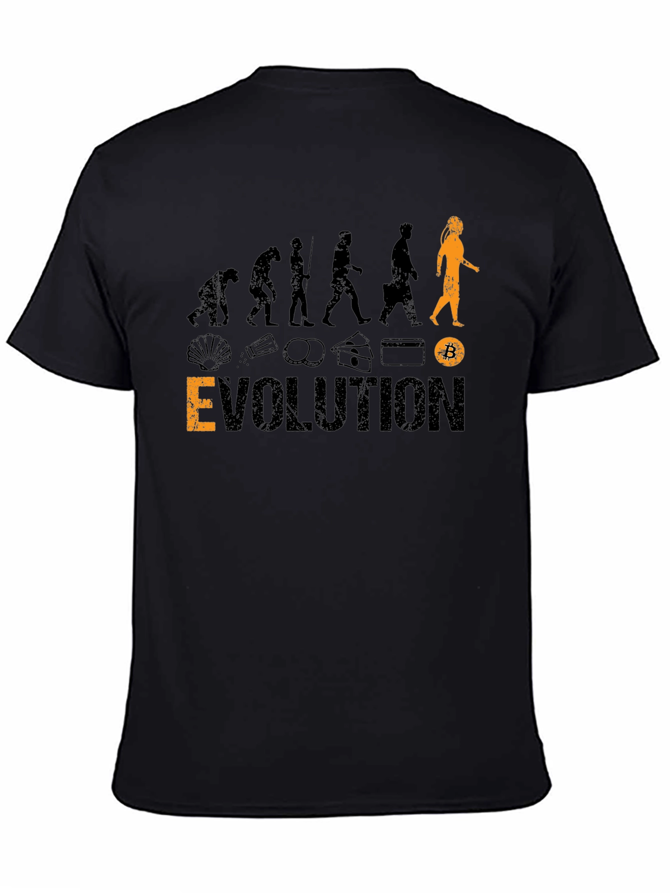 Black Bitcoin Evolution Black T-Shirt view 4