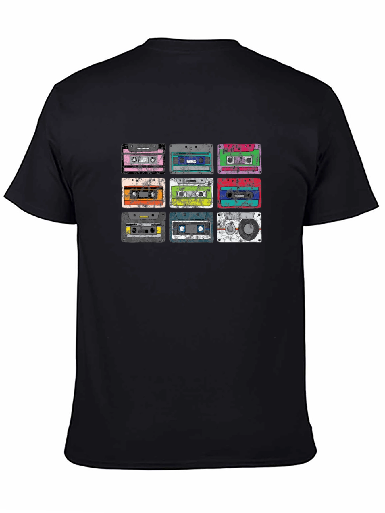 Black Retro Cassette Tape Graphic Tee - Classic Audio Style view 4