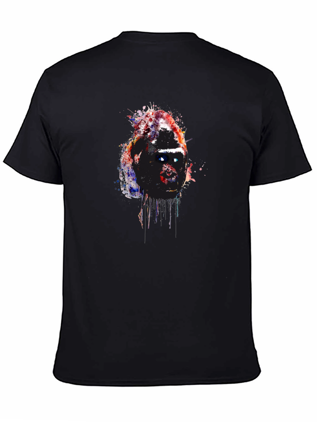 Black Abstract Gorilla Graphic Black T-Shirt view 4