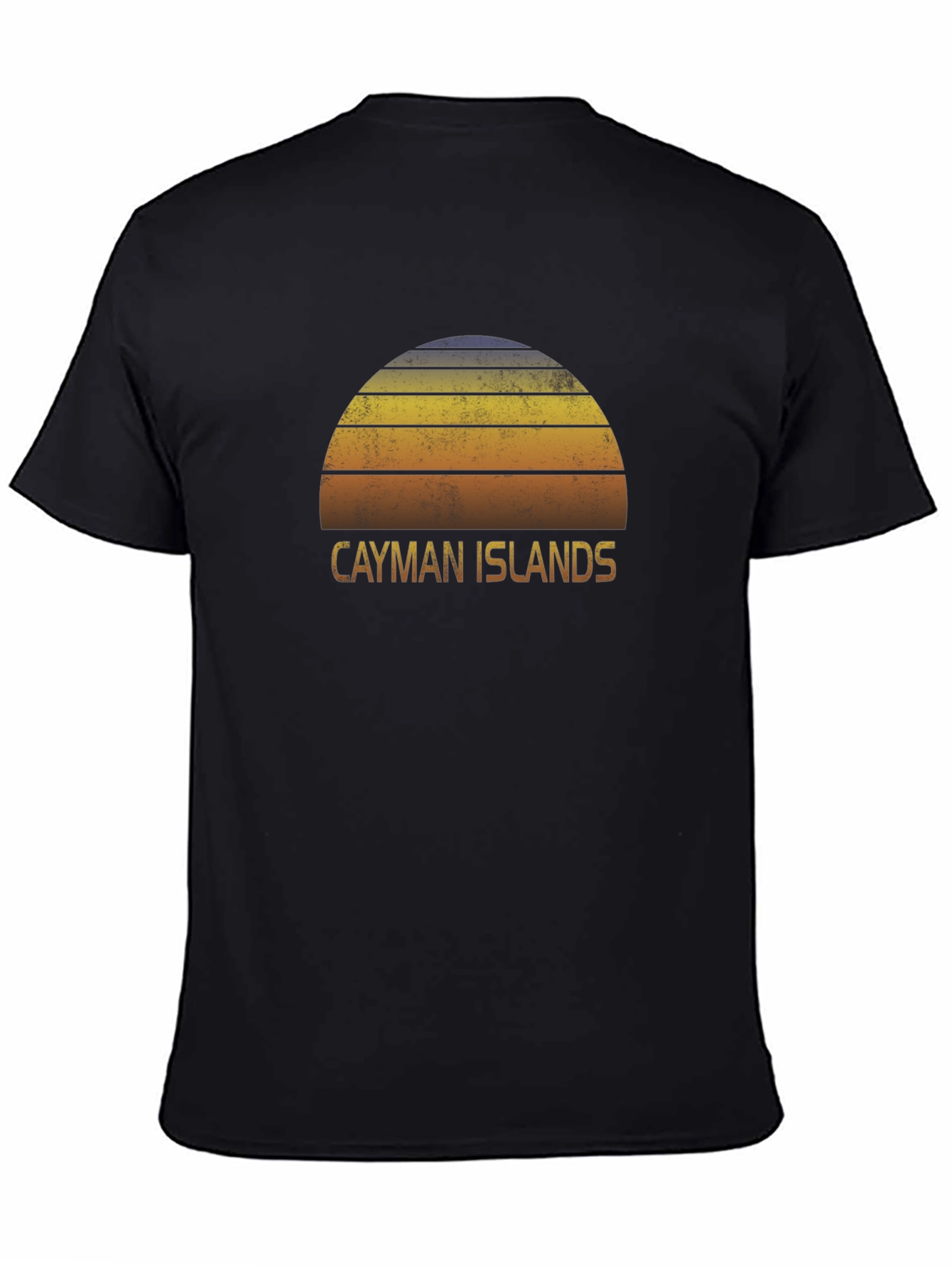 Black Cayman Islands Sunset Graphic Tee - Retro Style view 4