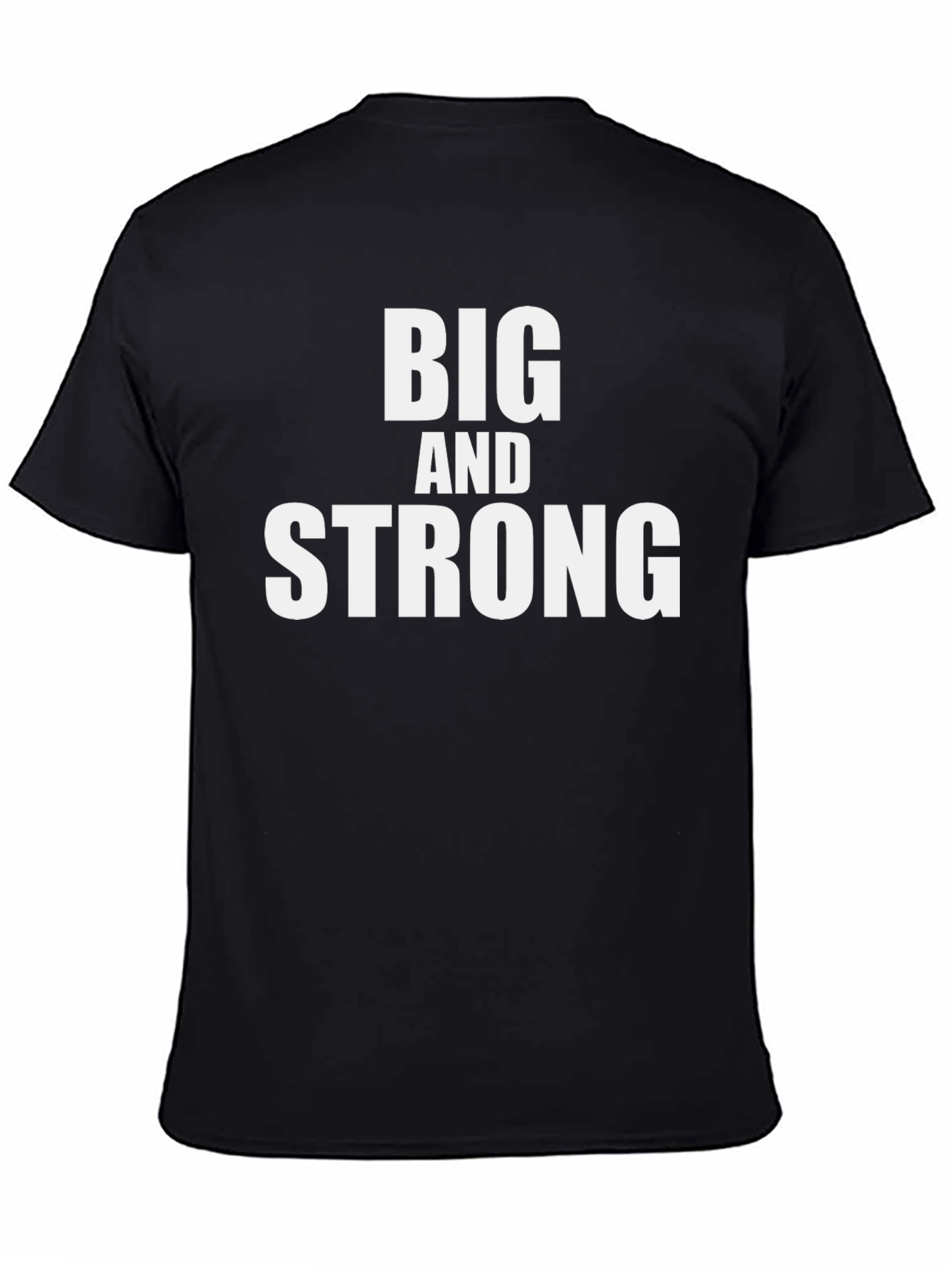 Black Big & Strong Graphic T-Shirt - Black Cotton Blend view 4
