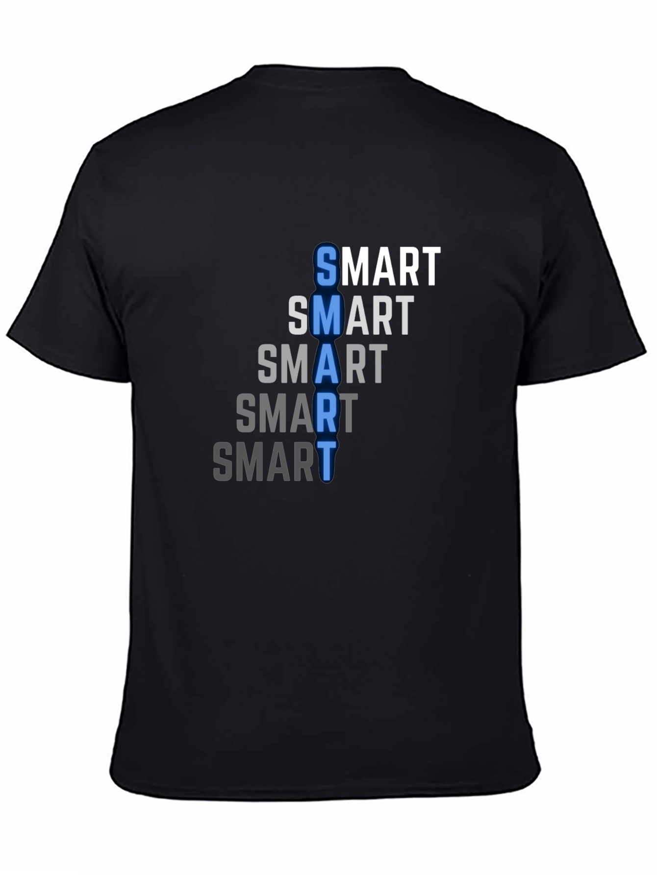Black Smart Graphic Tee - Men's Black Crew Neck T-Shirt view 4
