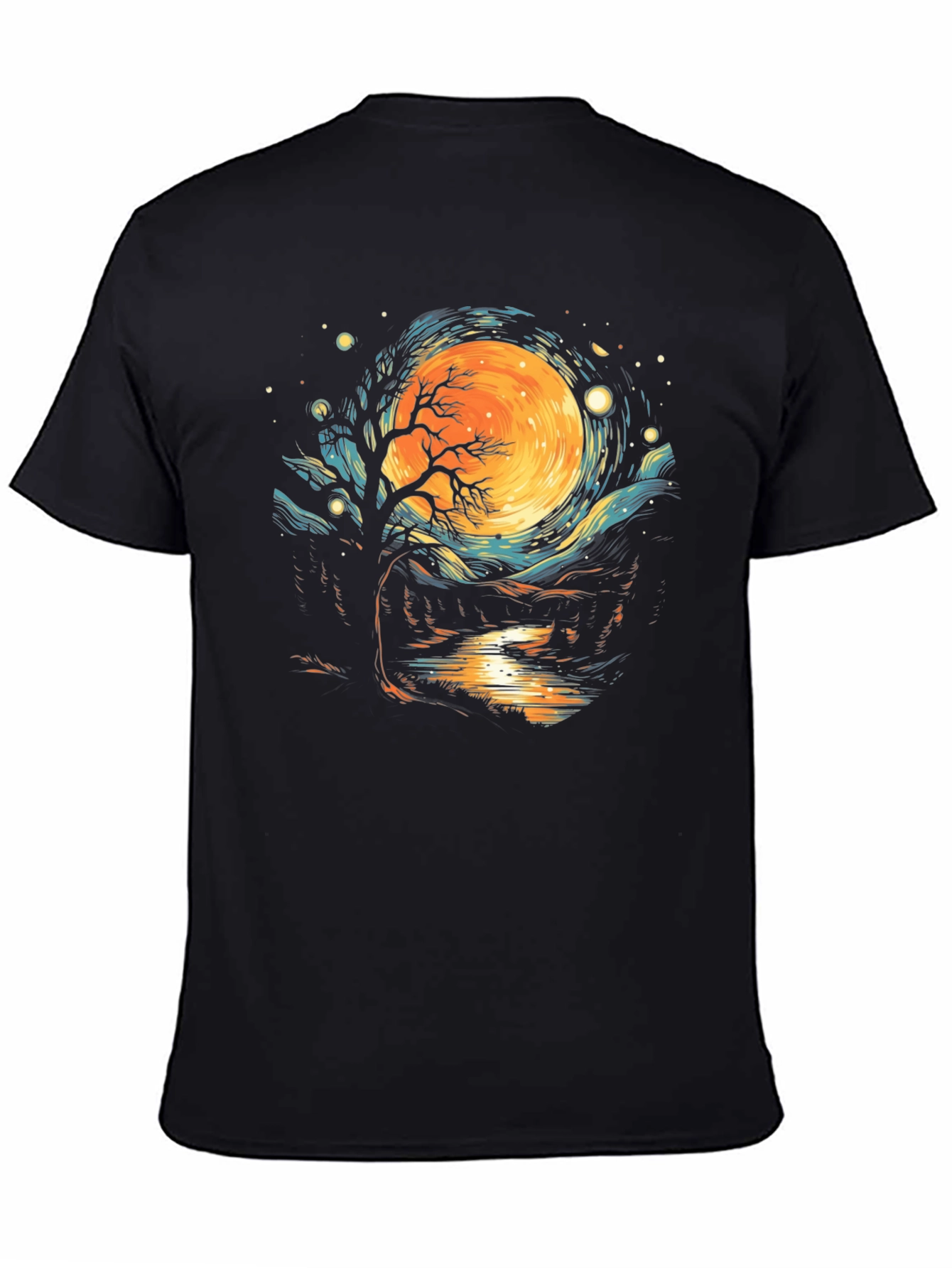 Black Nightscape Graphic Tee - Unique Artistic Design view 4