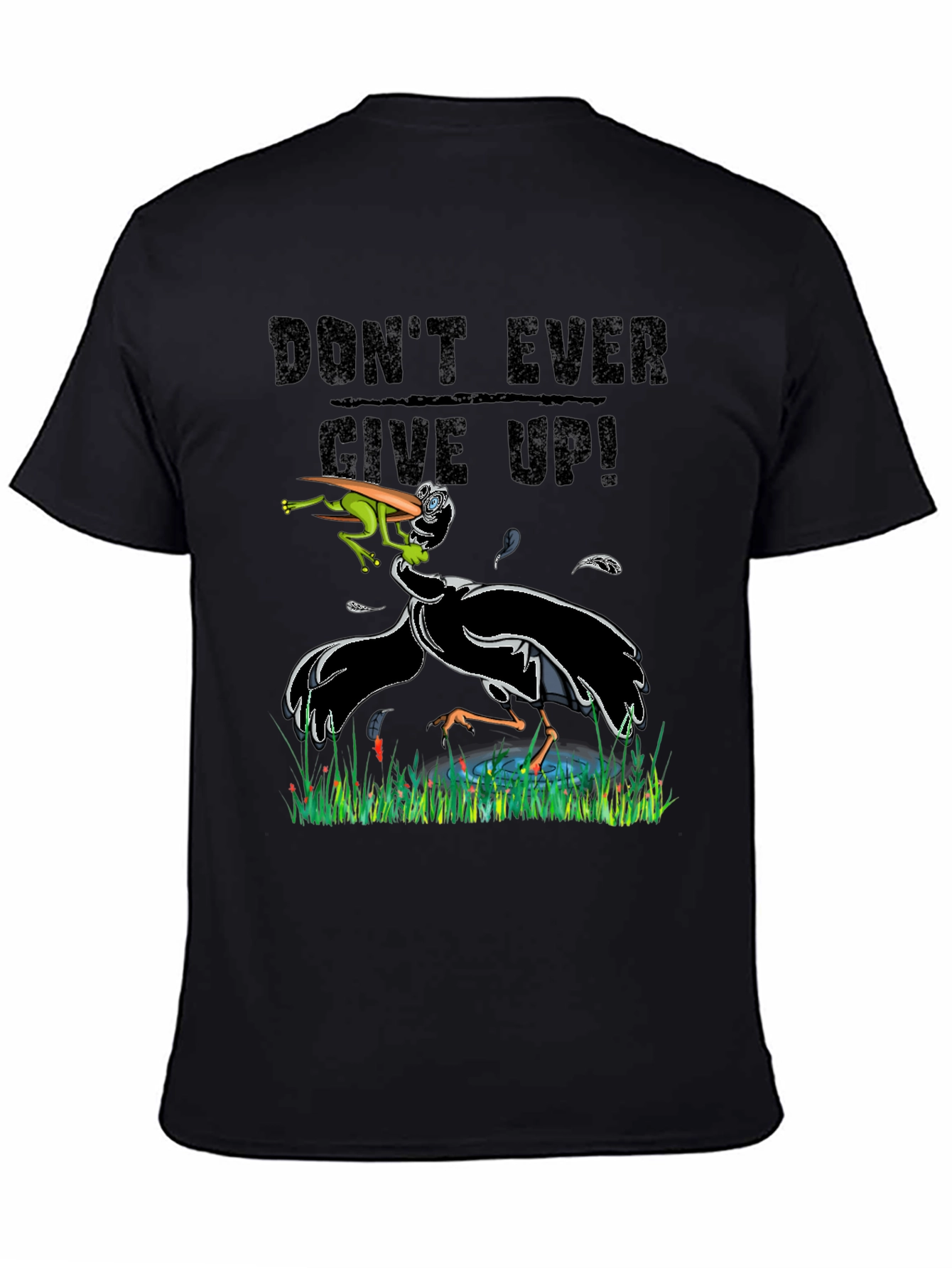 Black Don't Ever Give Up Funny Graphic Tee view 4