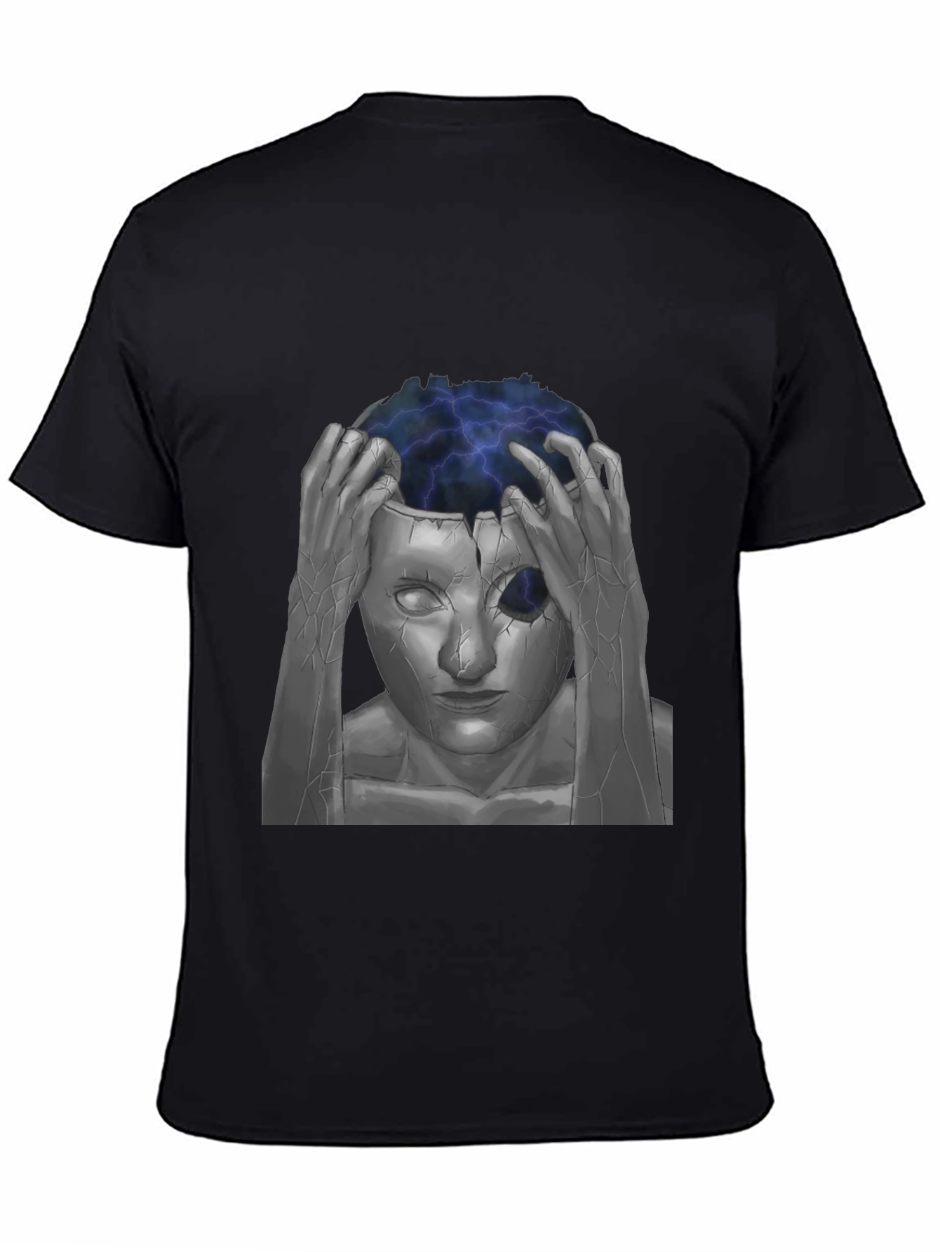 Black Mind-Blowing Graphic Tee - Black Cotton view 4