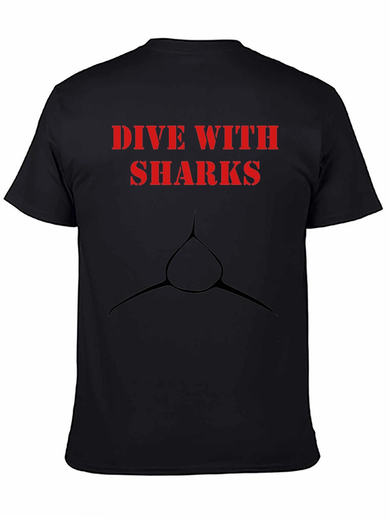 Dive With Sharks Graphic Tee - Mens Black T-Shirt - 4
